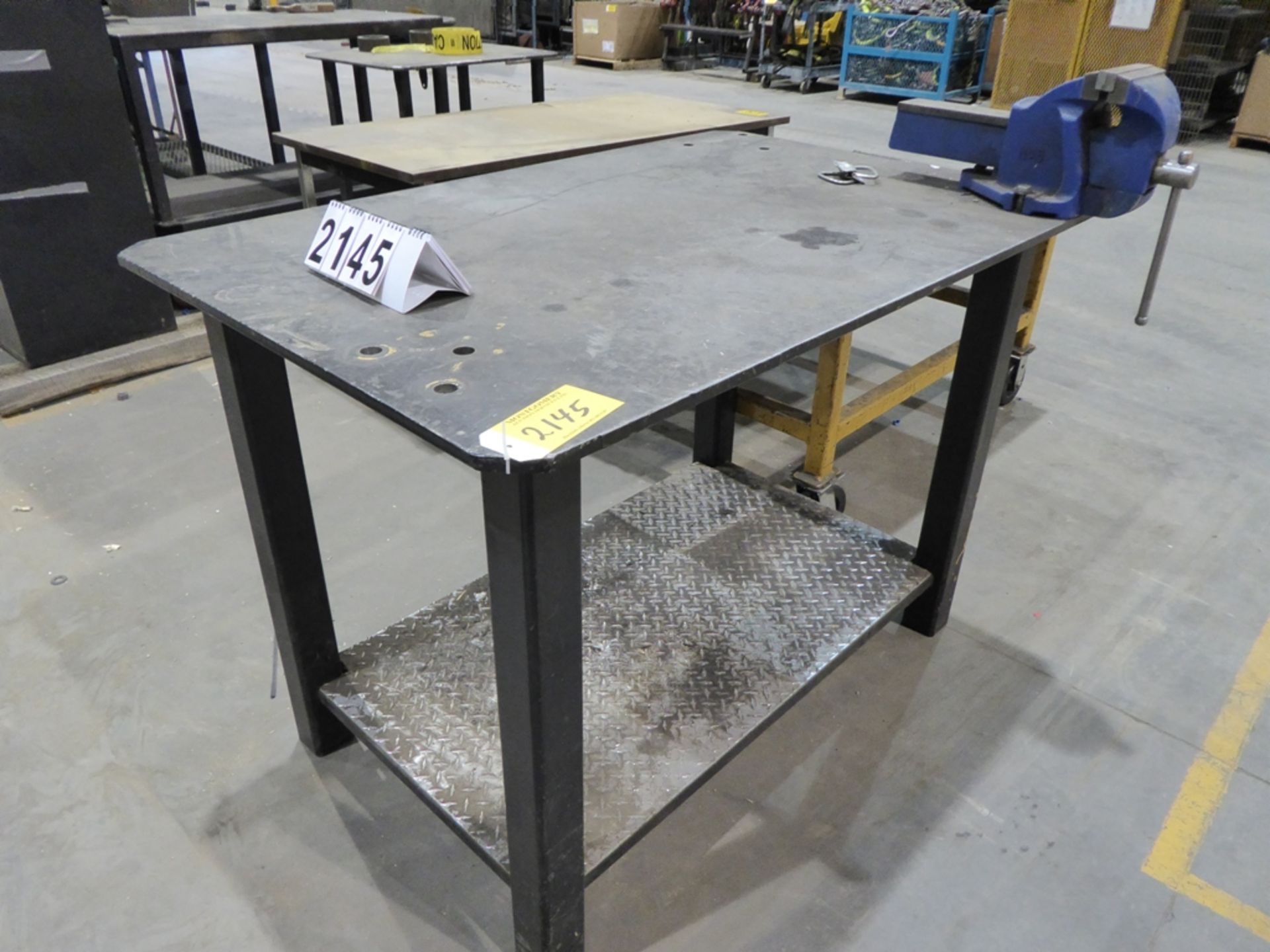 48"X36" STEEL WELDING TABLE W/RECORD #6 BENCH VISE