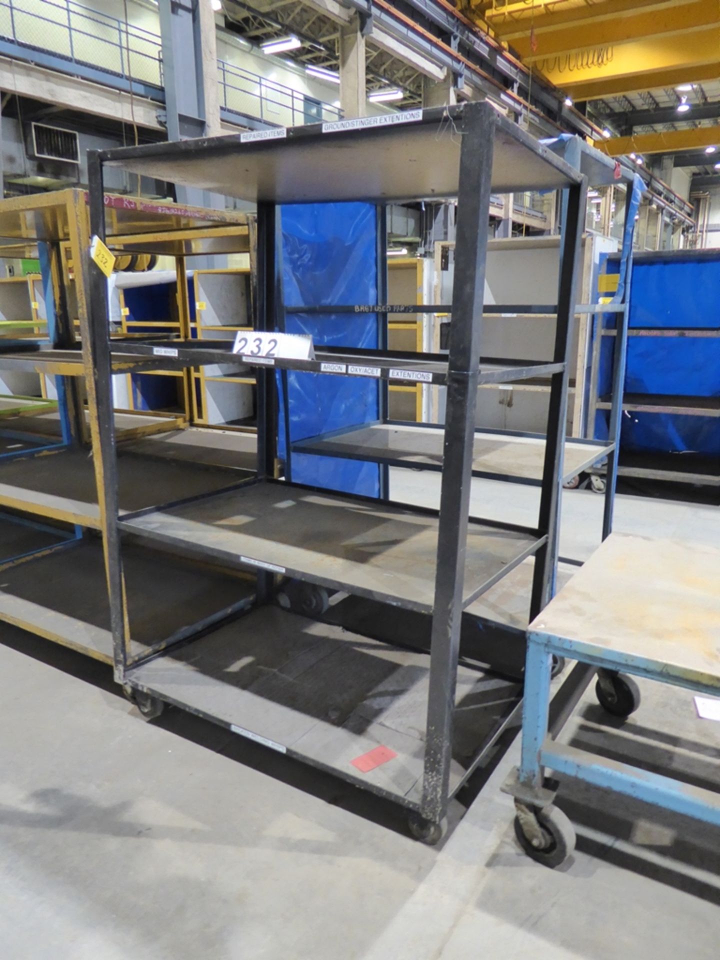 3 TIERED METAL PARTS CART