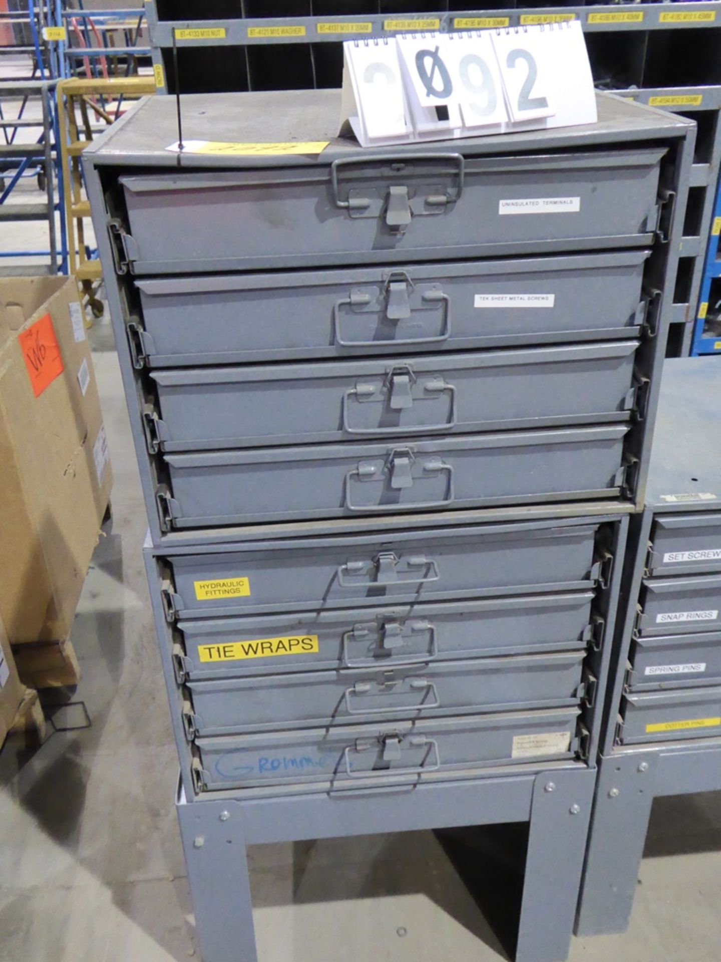 DURHAM PULL TRAY PARTS BINS & CONTENTS 8 TRAYS