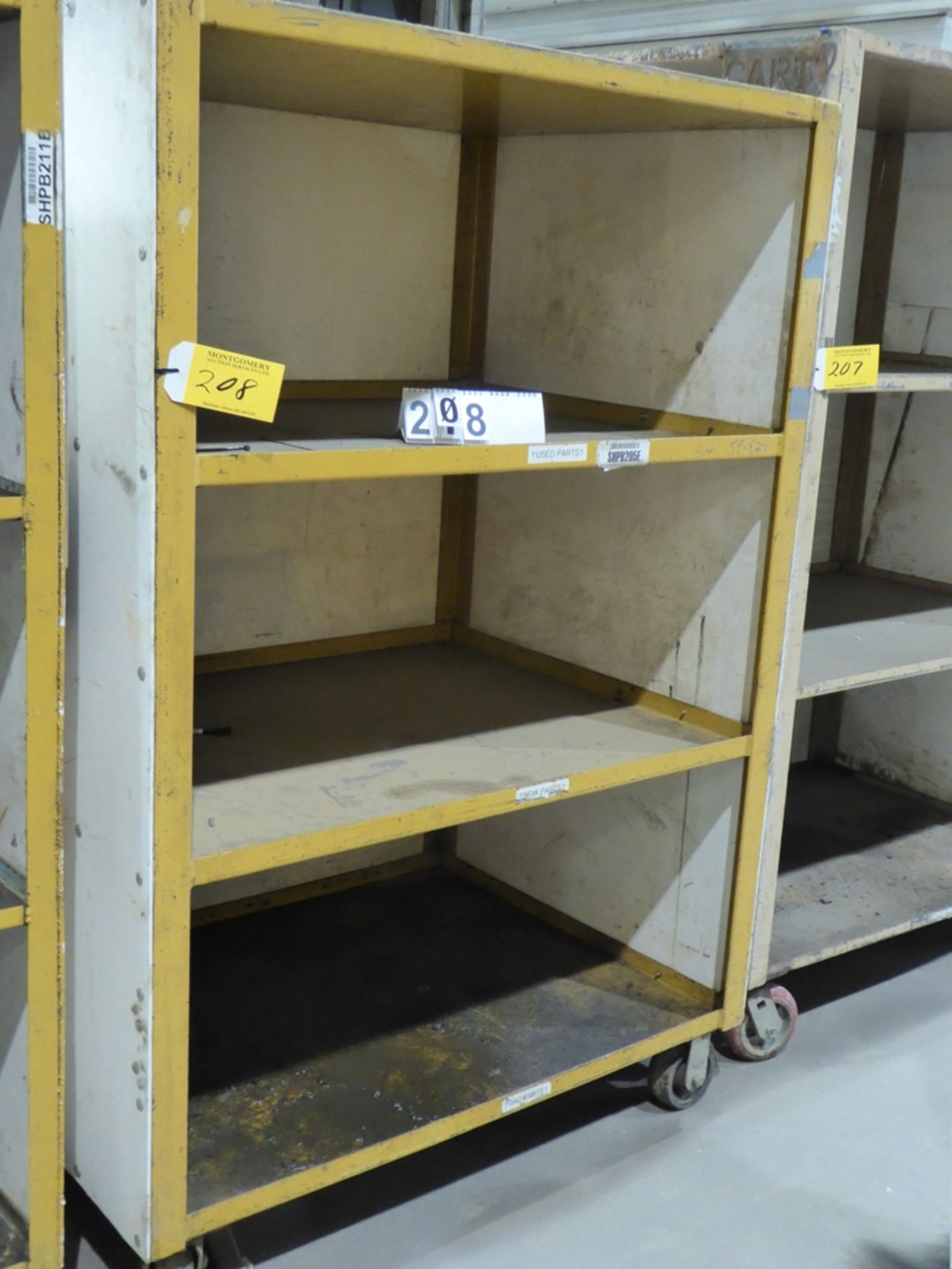 3 TIERED METAL PARTS CART