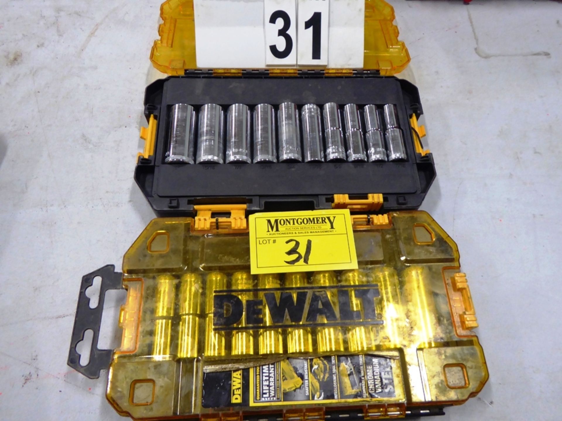 DEWALT 1/2" DR. DEEP IMPACT SOCKET SET - SAE DEWALT 1/2" DR. DEEP IMPACT SOCKET SET - METRIC