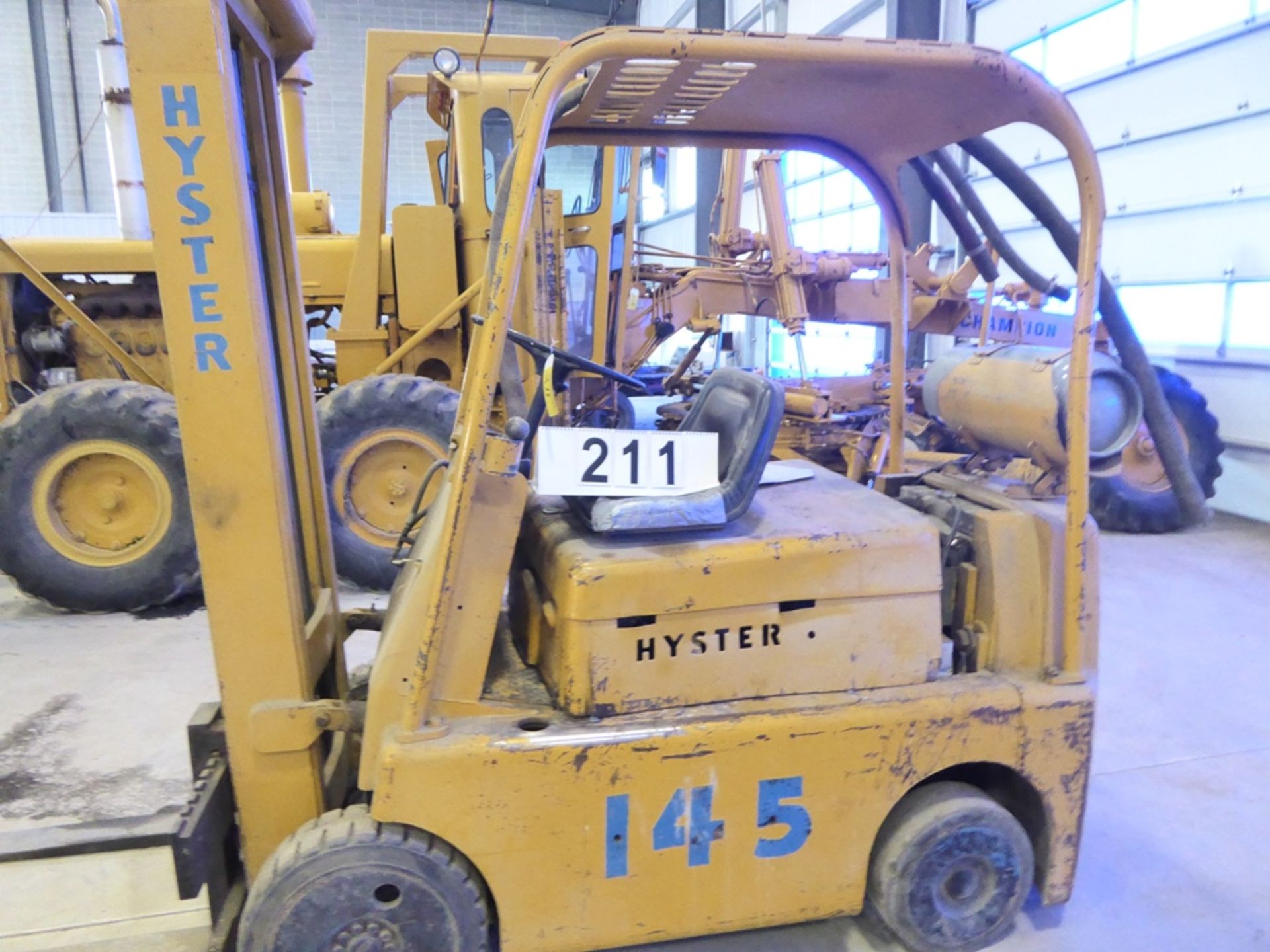 HYSTER 145-LPG SOLID TIRE FORKLIFT, S/N 6393