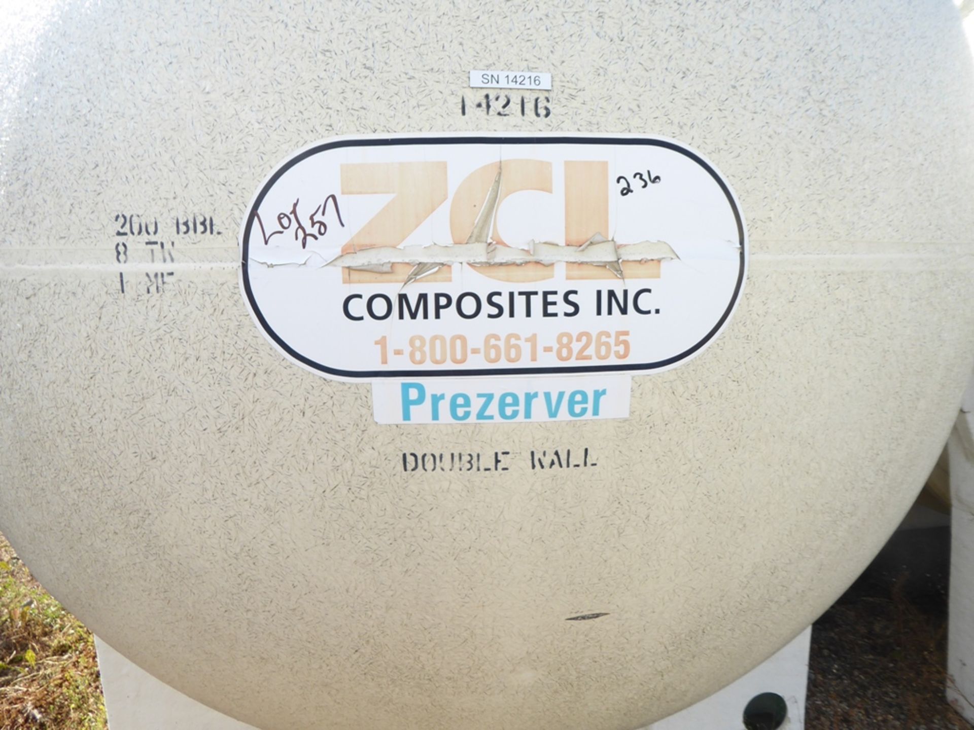 ZCL COMPOSITES INC. 200BBL DBL WALL ABOVE GROUND HORIZONTAL TANK - Image 4 of 4