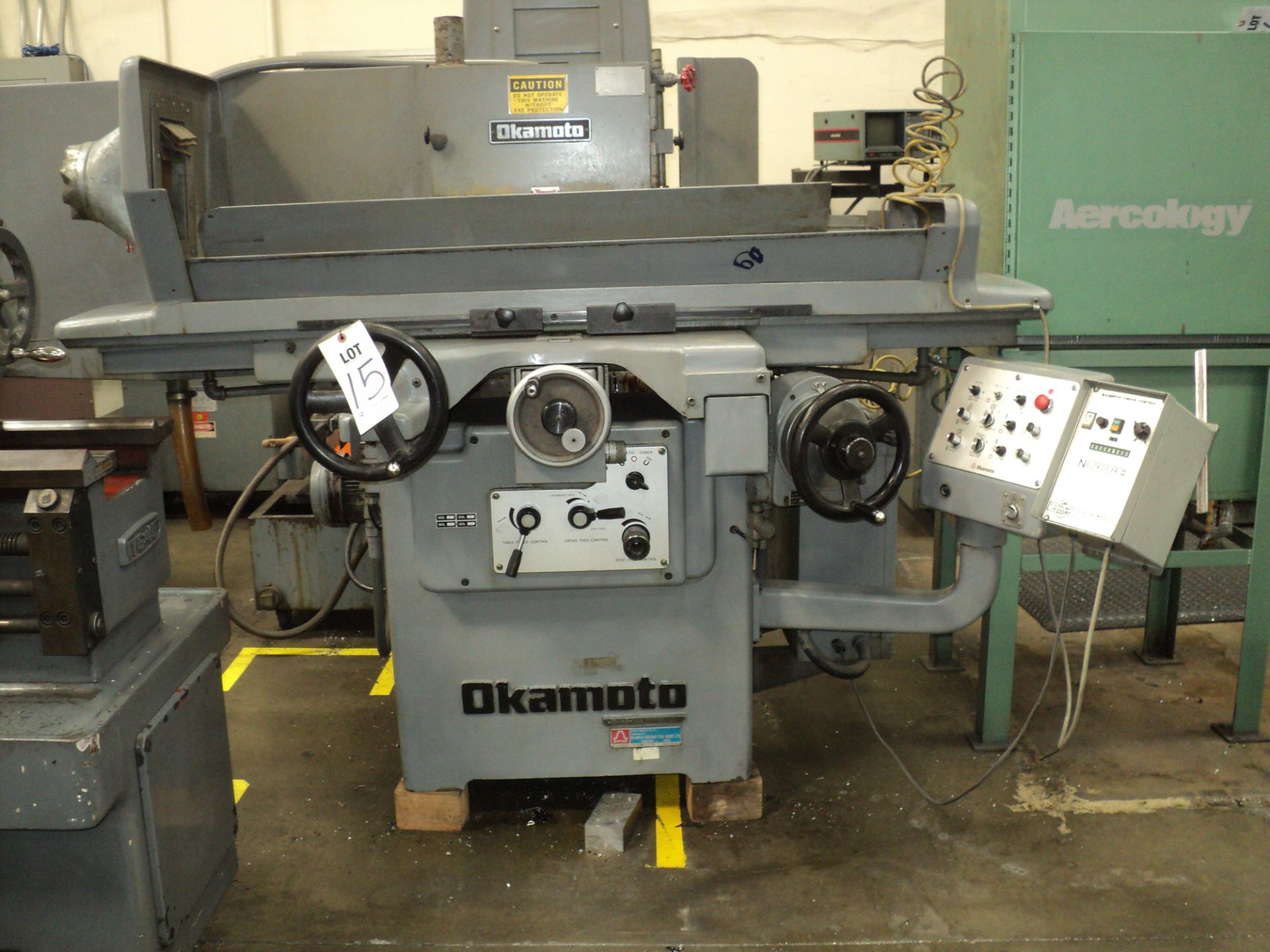 OKAMOTO HORIZONTAL SURFACE GRINDER MDL AAG-124N, 12"X24" EMG