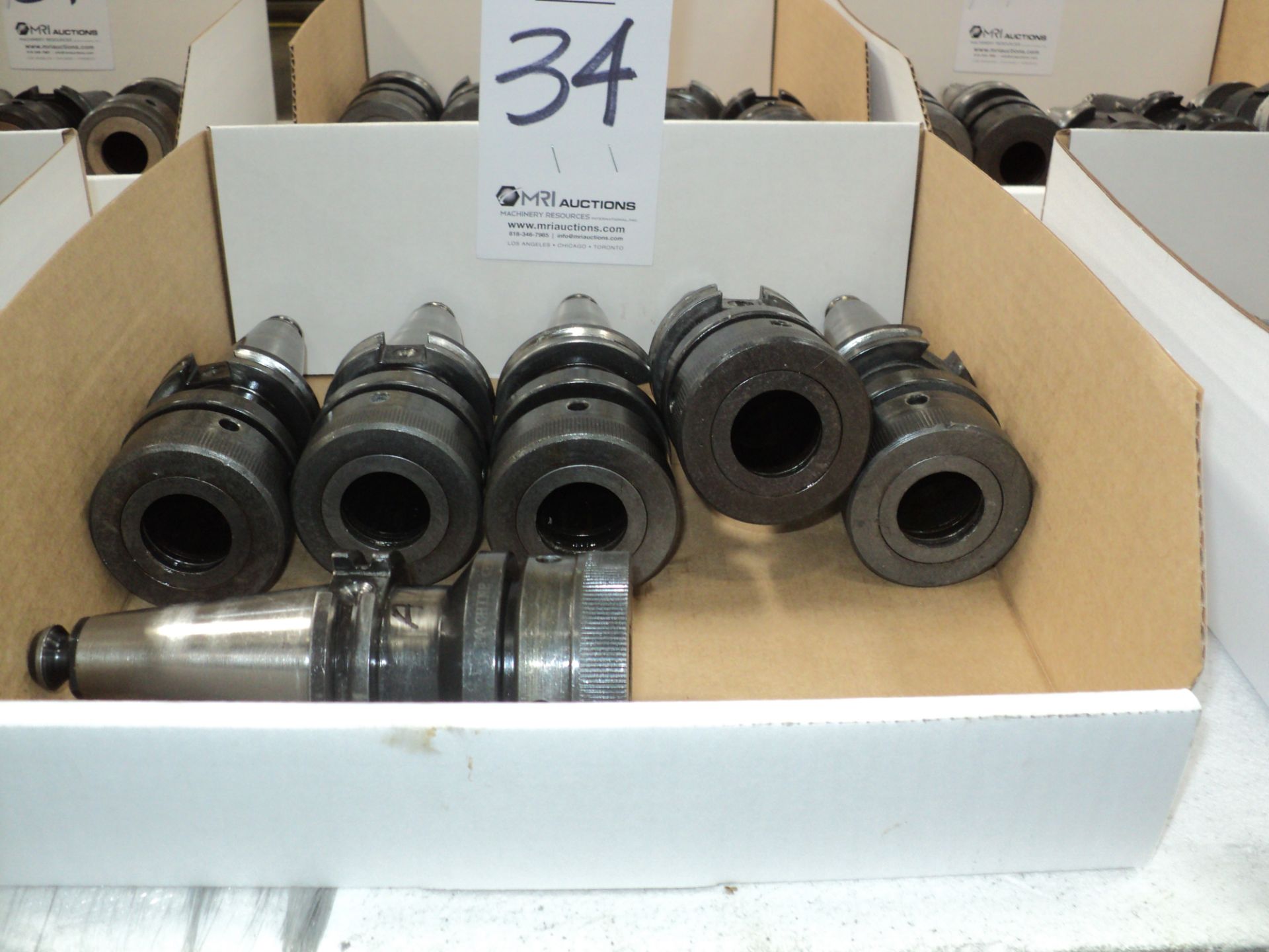 LOT OF (6) CAT 40 ASSORTED ER COLLET CHUCKS