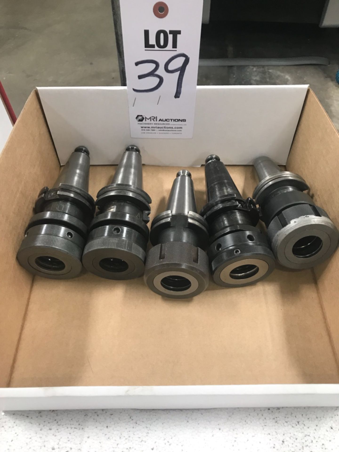 LOT OF (5) CAT 40 ASSORTED ER COLLET CHUCKS