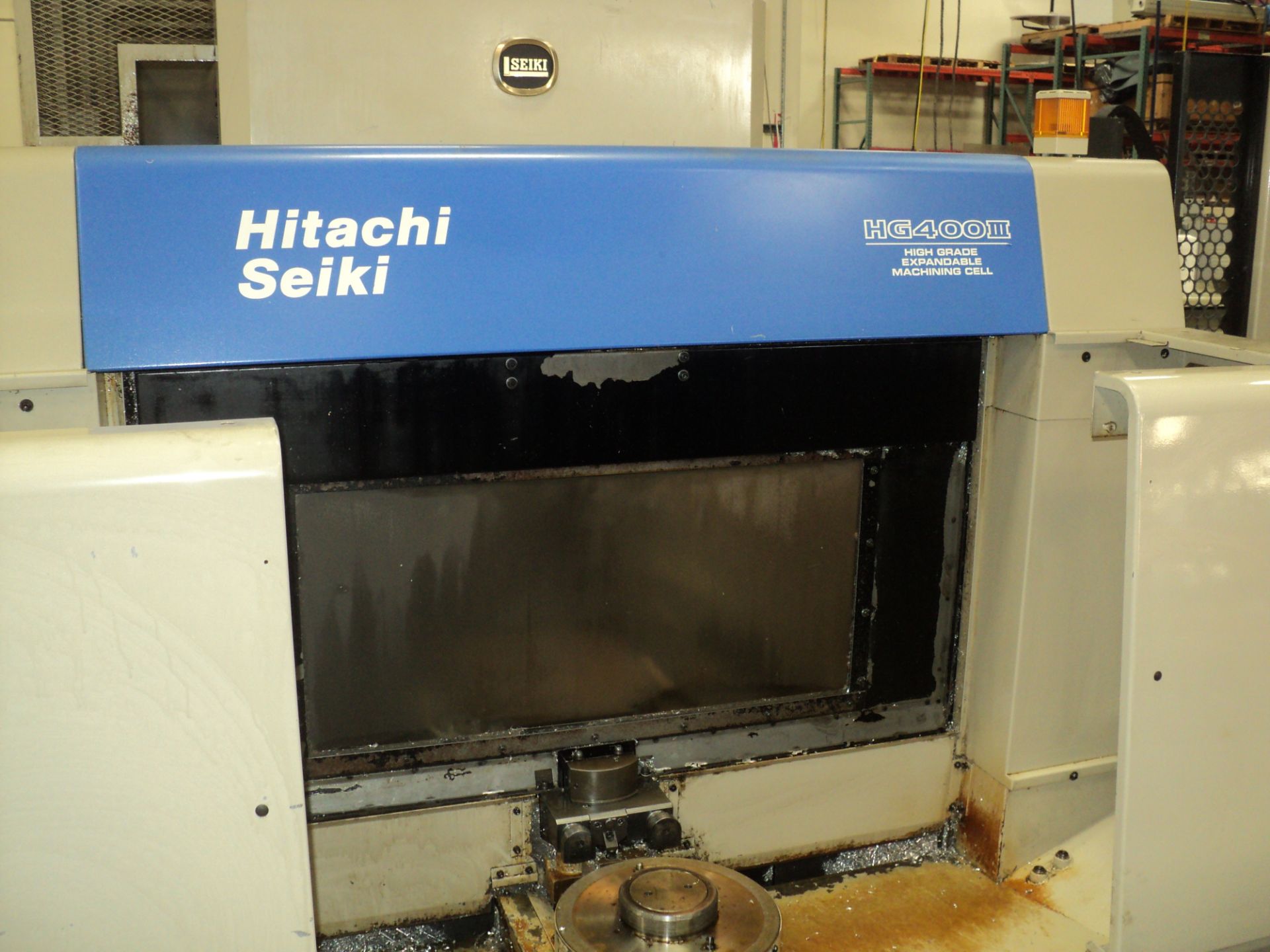 HITACHI SEIKI CNC HORIZONTAL MACHINING CENTER MDL, HG 400-III, HIGH GRADE EXPANDABLE MACHINING CELL - Image 6 of 17