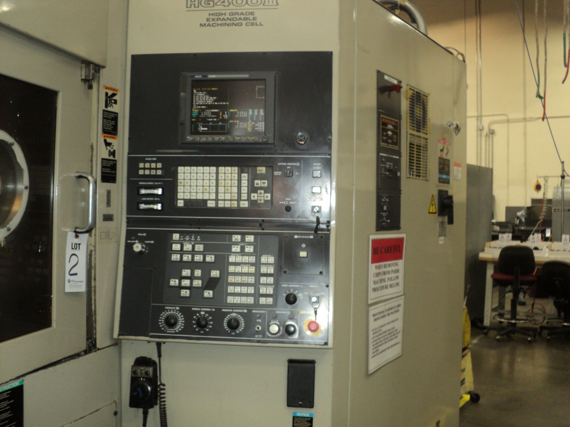 HITACHI SEIKI CNC HORIZONTAL MACHINING CENTER MDL, HG 400-III, HIGH GRADE EXPANDABLE MACHINING CELL - Image 13 of 17