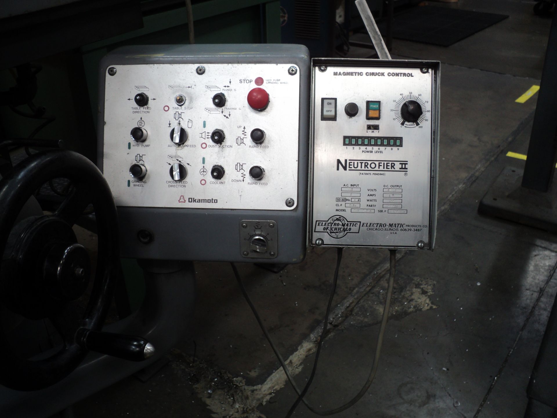 OKAMOTO HORIZONTAL SURFACE GRINDER MDL AAG-124N, 12"X24" EMG - Image 4 of 9