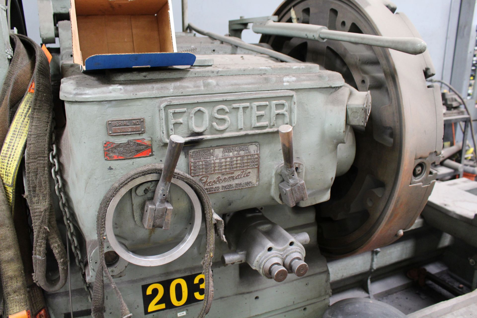 FOSTER ENGINE LATHE, 66" x 84" CCS, 42" 4 JAW CHUCK, CROSS SLIDE, TAILSTOCK, 9-484 RPM, S/N: 4FU199 - Image 5 of 6