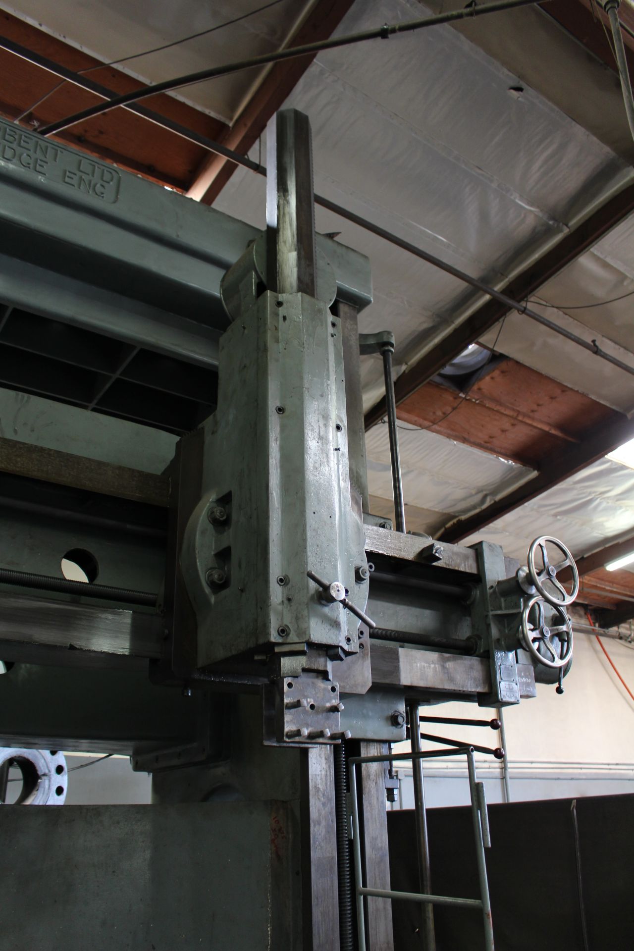 HENRY BROADBENT VERTICAL TURRET LATHE, 108" JAW CHUCK, (2) FIVE STATION TURRET, 70" UNDER RAIL, - Image 7 of 10