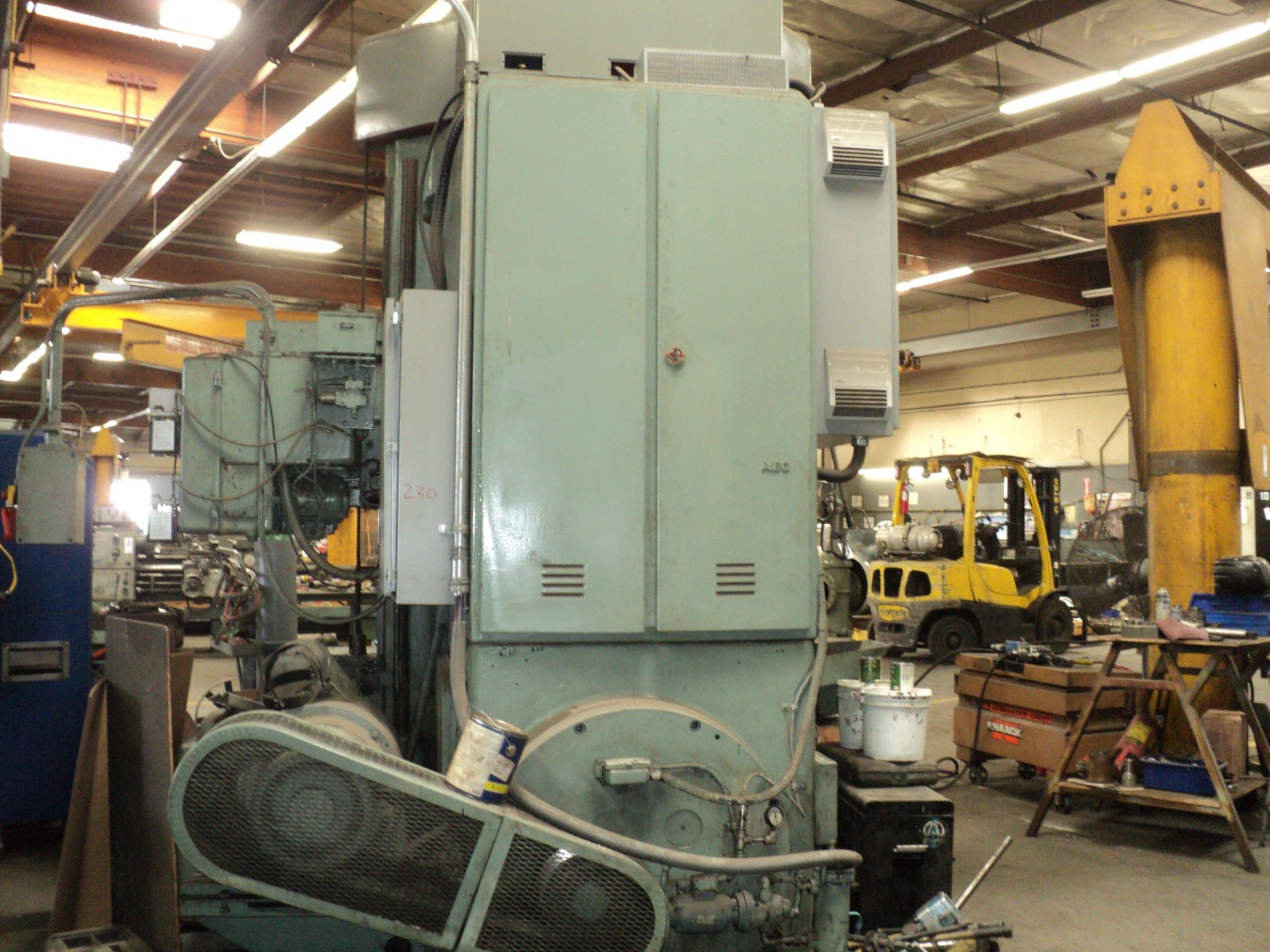 FRORIEP VERTICAL TURRET LATHE, 48" SWING, 4 JAW CHUCK, 5 STATION TURRET, 48" CROSS RAIL, 50 HP, - Image 5 of 5