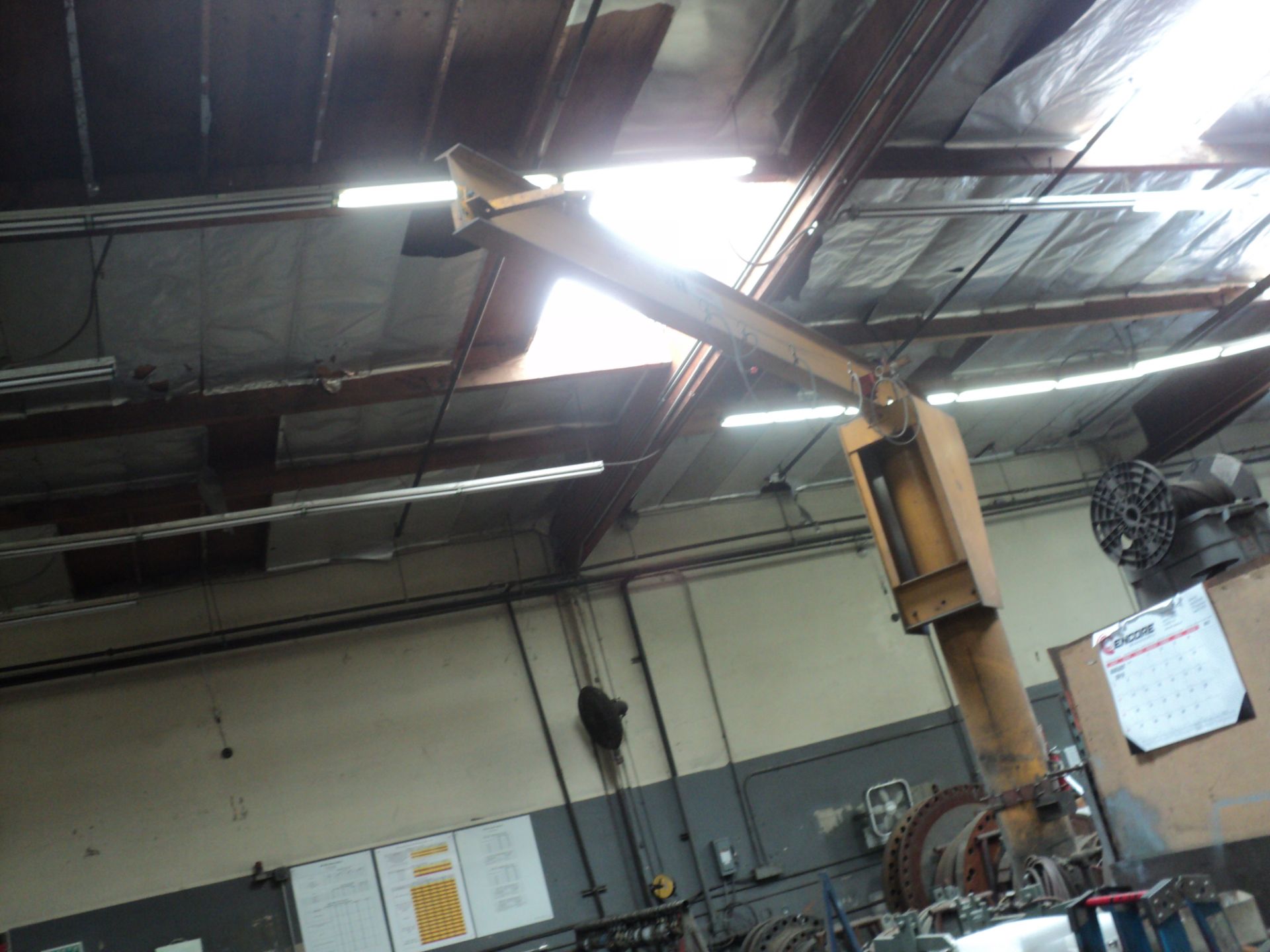 ABELL-HOWE, 2 TON CAP, JIB CRANE, 16" x 15' HIGH COLUMN x 18' MAST, WITH PENDANT CONTROL, C&M - Image 2 of 3