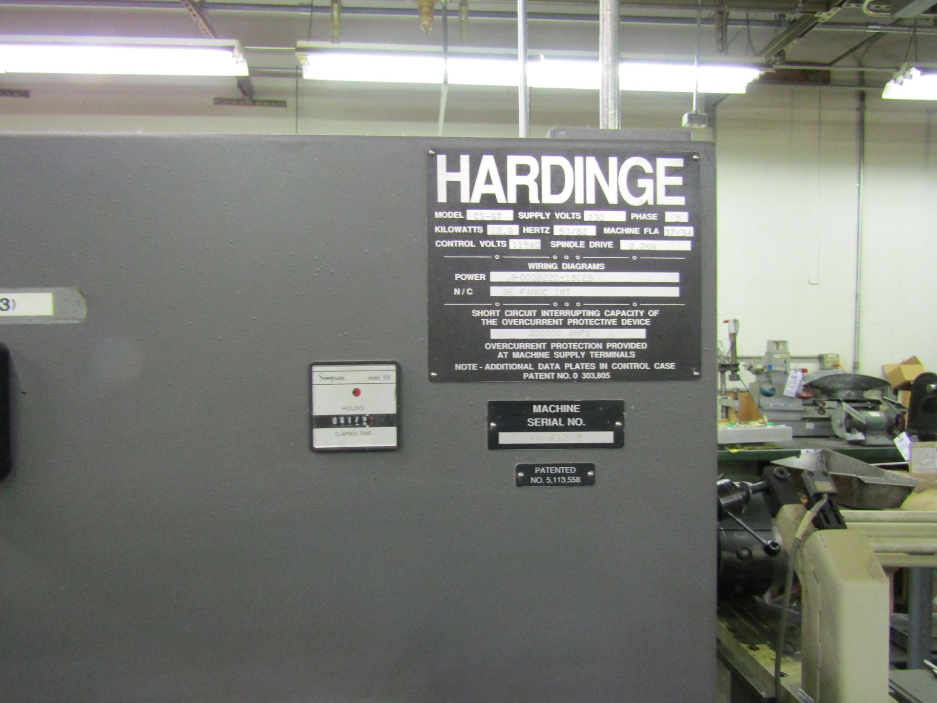 HARDINGE SUPER PRECISION CNC GANG LATHE CONQUEST CT, GE FANUC SERIES 18-T CONTROL, (5) HARDINGE TOOL - Image 6 of 9