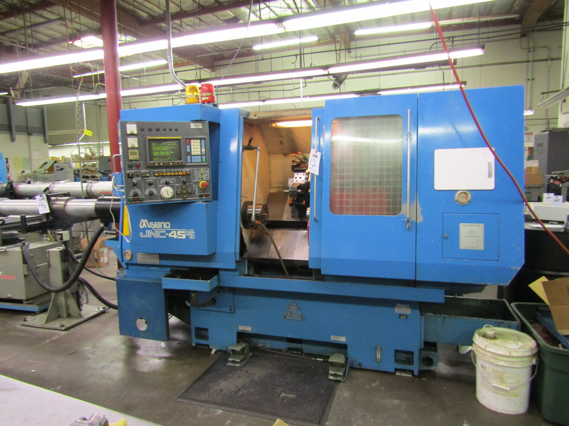 MIYANO JNC45-S CNC TURNING CENTER. 4000 RPM, HP 36, SUB 8" SPINDLE CHUCK, FANUC-OT CONTROL PANEL, 10 - Image 2 of 10