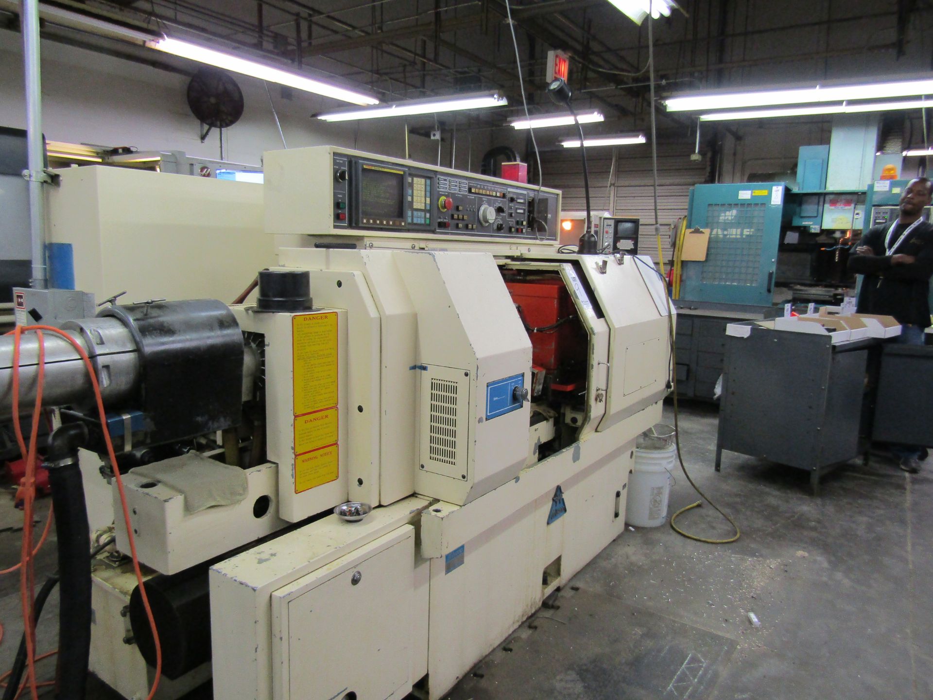 MIYANO BNC-34S CNC TURNING CENTER, SUB SPINDLE 4" CHUCK, 10 TOOL ATC, WITH TOOLING, FANUC SERIES - Image 7 of 9