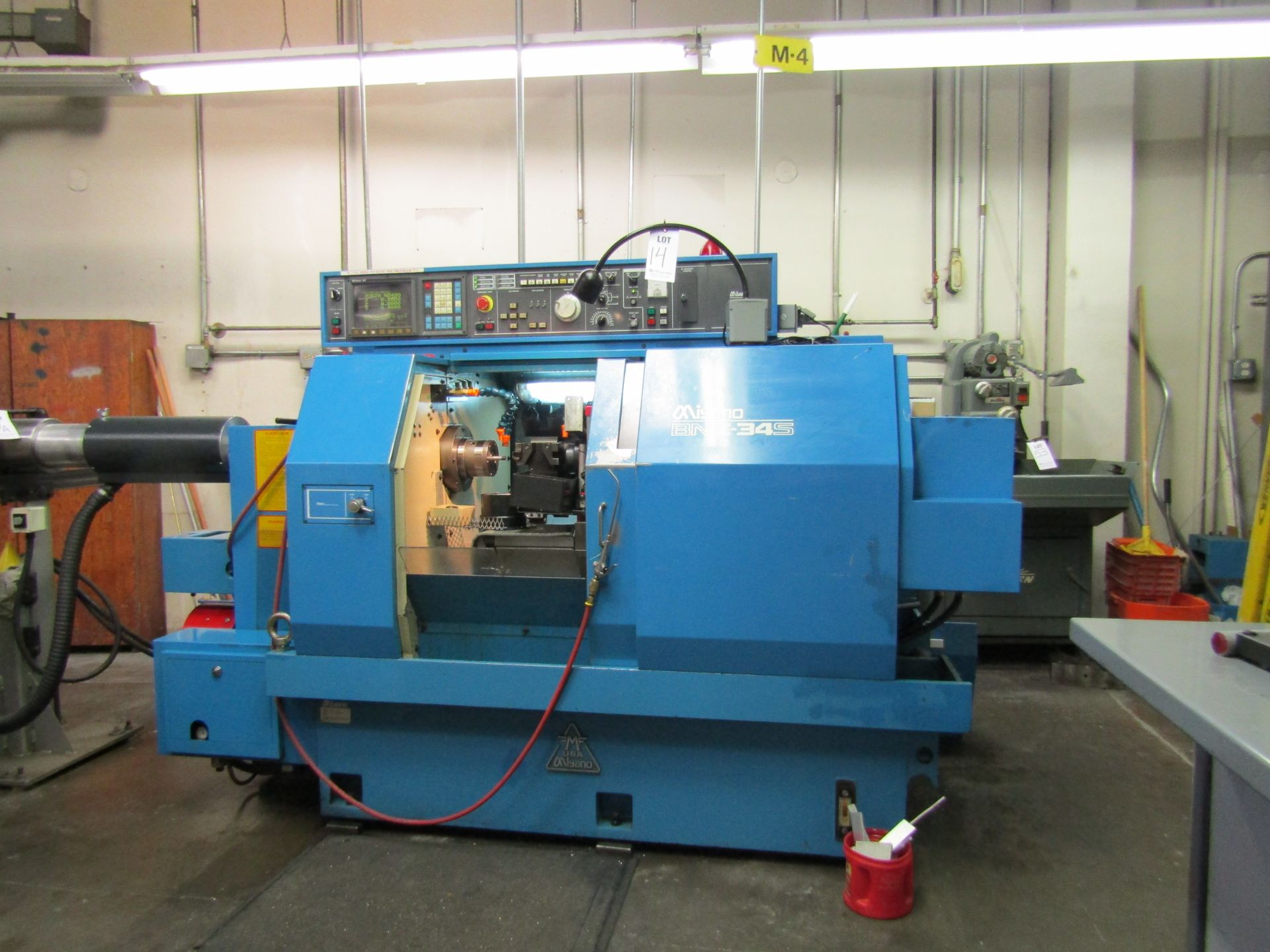 MIYANO BNC 34S CNC TURNING CENTER, 6 TOOL ATC, 8" SUB SPINDLE CHUCK, FANUC CONTROL, 5000 RPM, W/ LNS