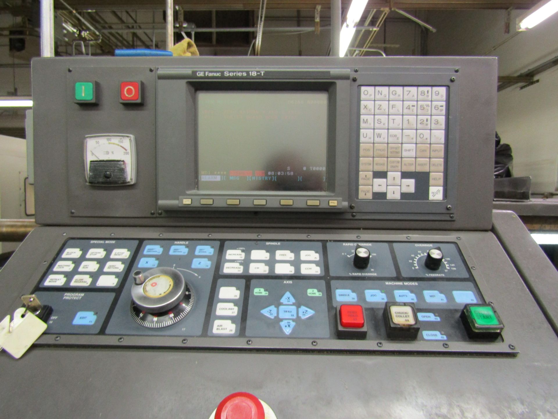 HARDINGE SUPER PRECISION CNC GANG LATHE CONQUEST CT, GE FANUC SERIES 18-T CONTROL, (5) HARDINGE TOOL - Image 5 of 9