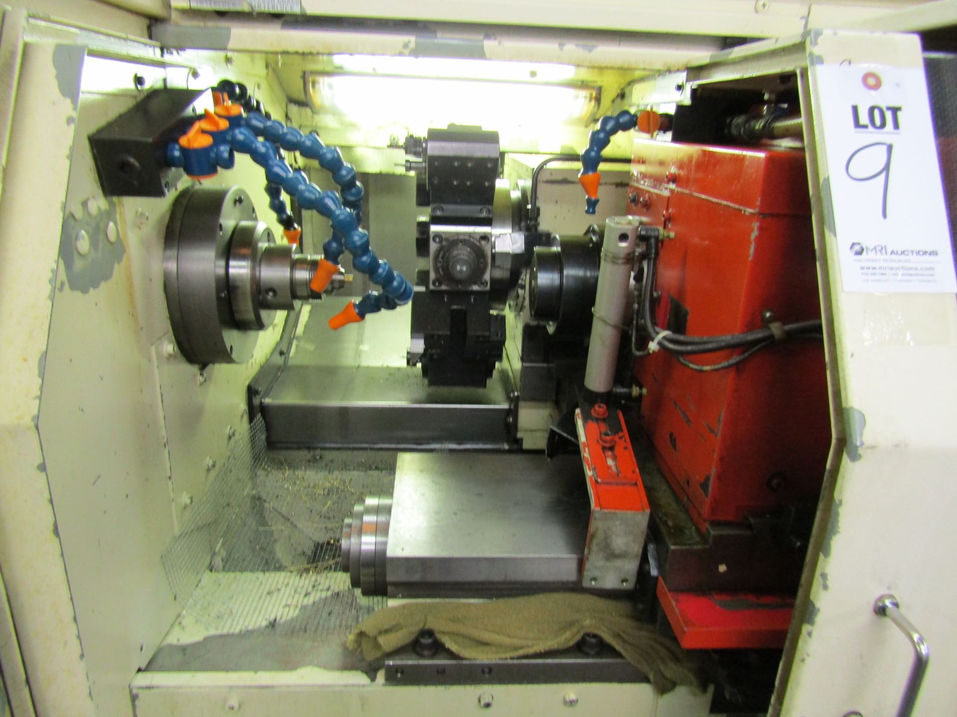 MIYANO BNC-34S CNC TURNING CENTER, SUB SPINDLE 4" CHUCK, 10 TOOL ATC, WITH TOOLING, FANUC SERIES - Image 4 of 9
