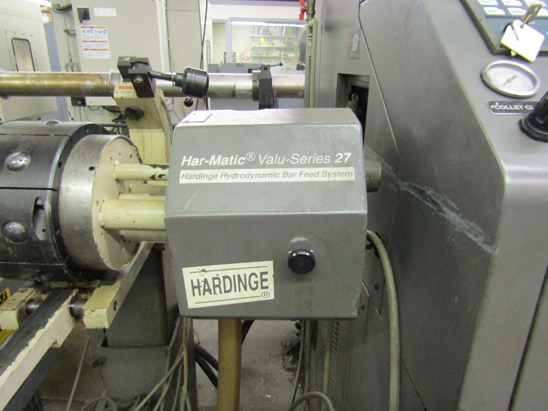 HARDINGE SUPER PRECISION CNC GANG LATHE CONQUEST CT, GE FANUC SERIES 18-T CONTROL, (5) HARDINGE TOOL - Image 8 of 9