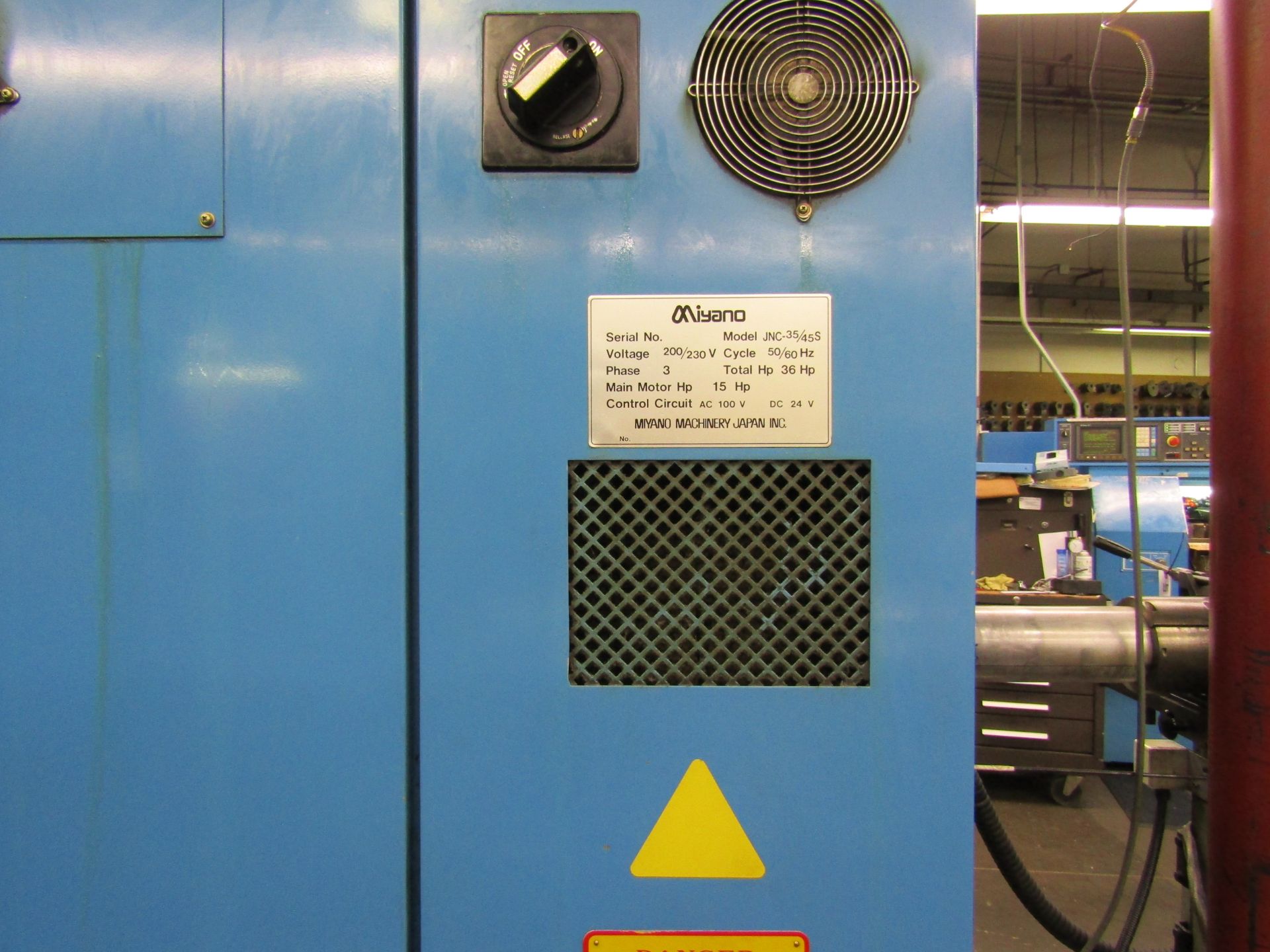 MIYANO JNC45-S CNC TURNING CENTER. 4000 RPM, HP 36, SUB 8" SPINDLE CHUCK, FANUC-OT CONTROL PANEL, 10 - Image 8 of 10