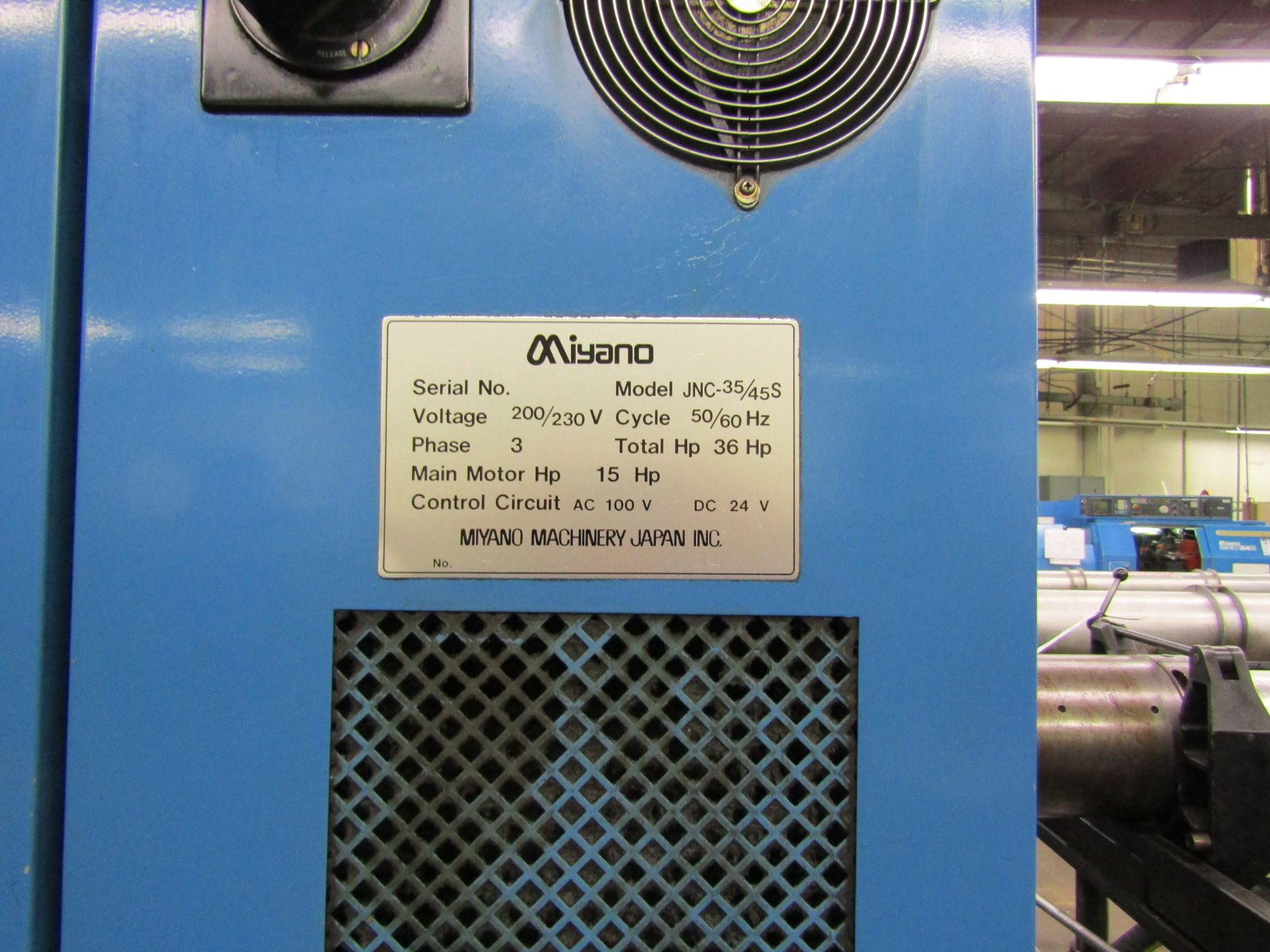 MIYANO JNC45-S CNC TURNING CENTER. 4000 RPM, SUB SPINDLE CHUCK, FANUC CONTROL PANEL, 10 TOOL ATC, - Image 8 of 10