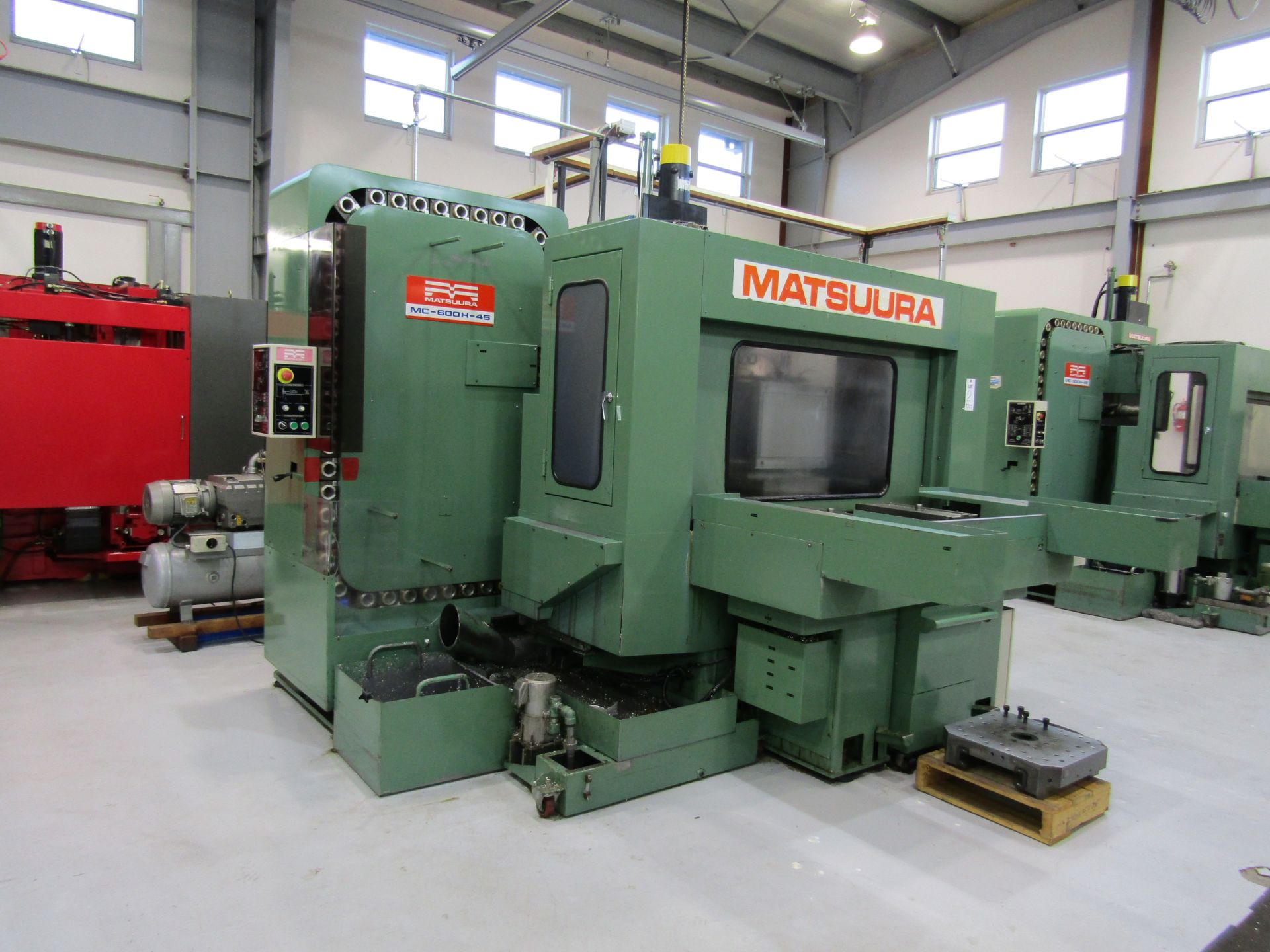 MATSUURA MC-600H-45 CNC HORIZONTAL MACHINING CENTER, 6000RPM, (2) 17" PALLET STATION, 15HP, FANUC - Image 3 of 6