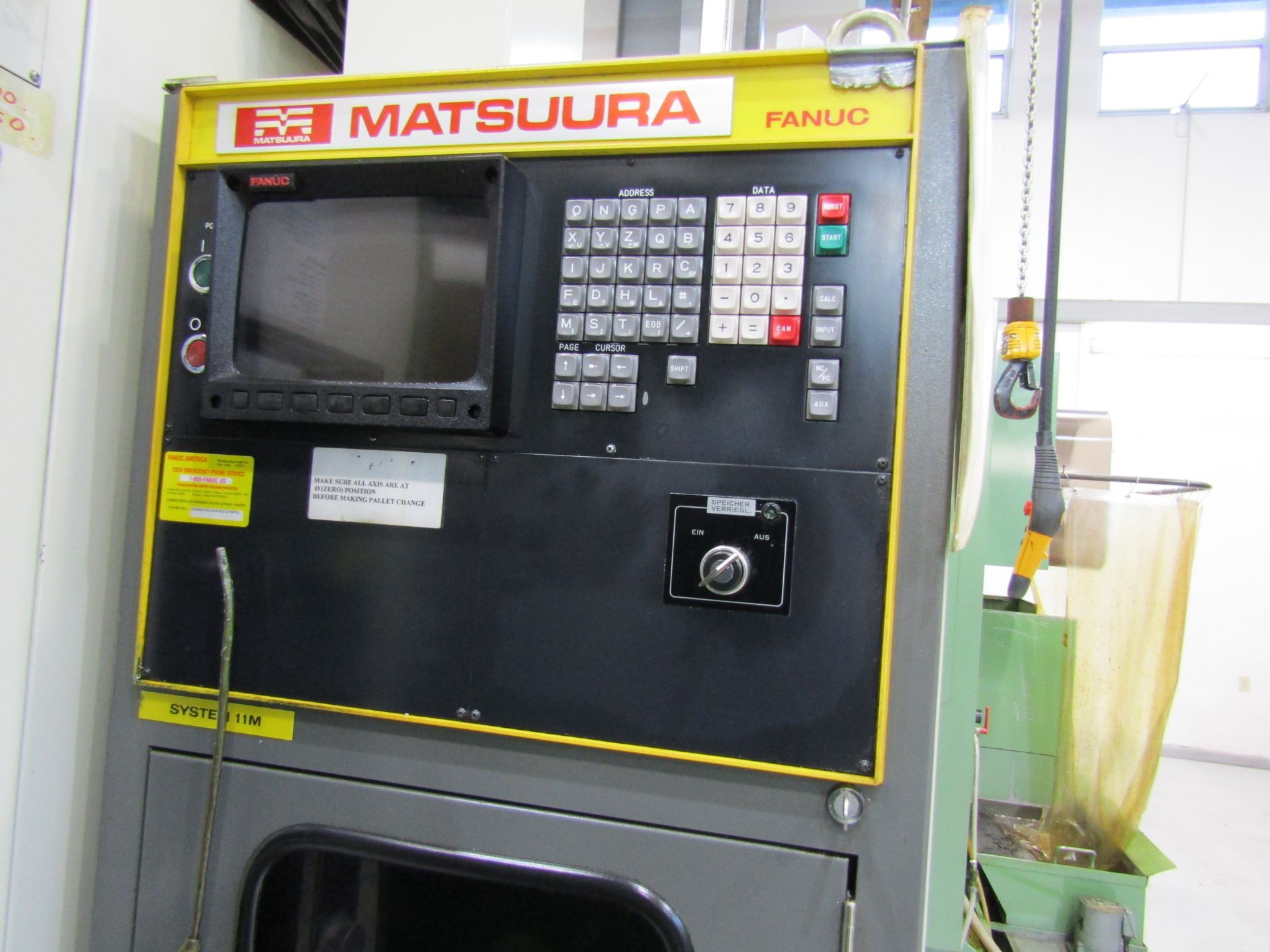 MATSUURA MC-600H-45 CNC HORIZONTAL MACHINING CENTER, 6000RPM, (2) 17" PALLET STATION, 15HP, FANUC - Image 5 of 6