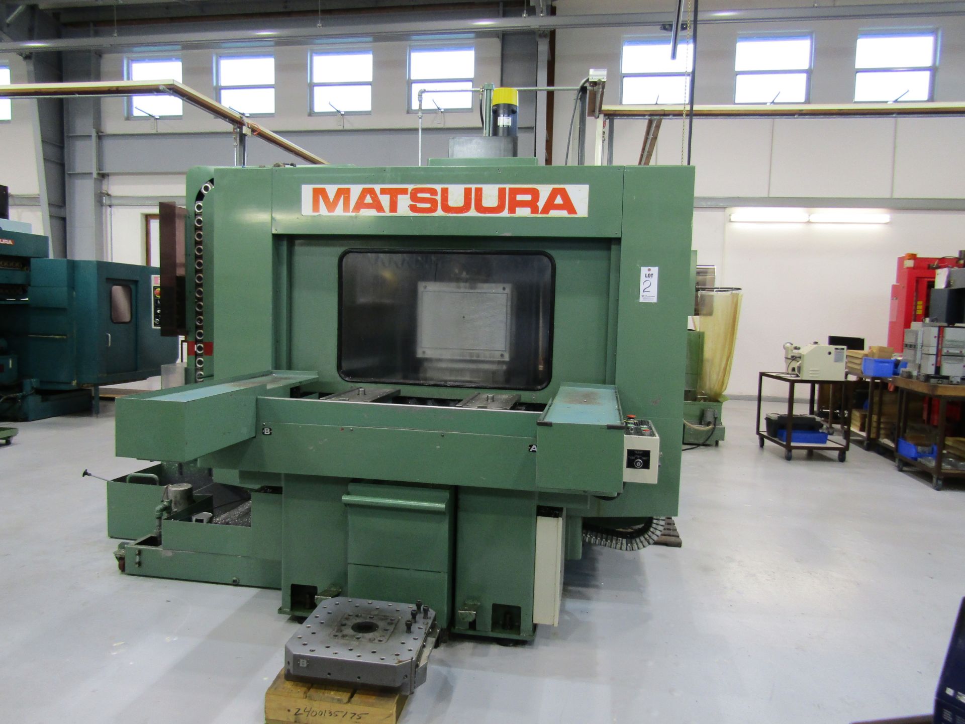 MATSUURA MC-600H-45 CNC HORIZONTAL MACHINING CENTER, 6000RPM, (2) 17" PALLET STATION, 15HP, FANUC