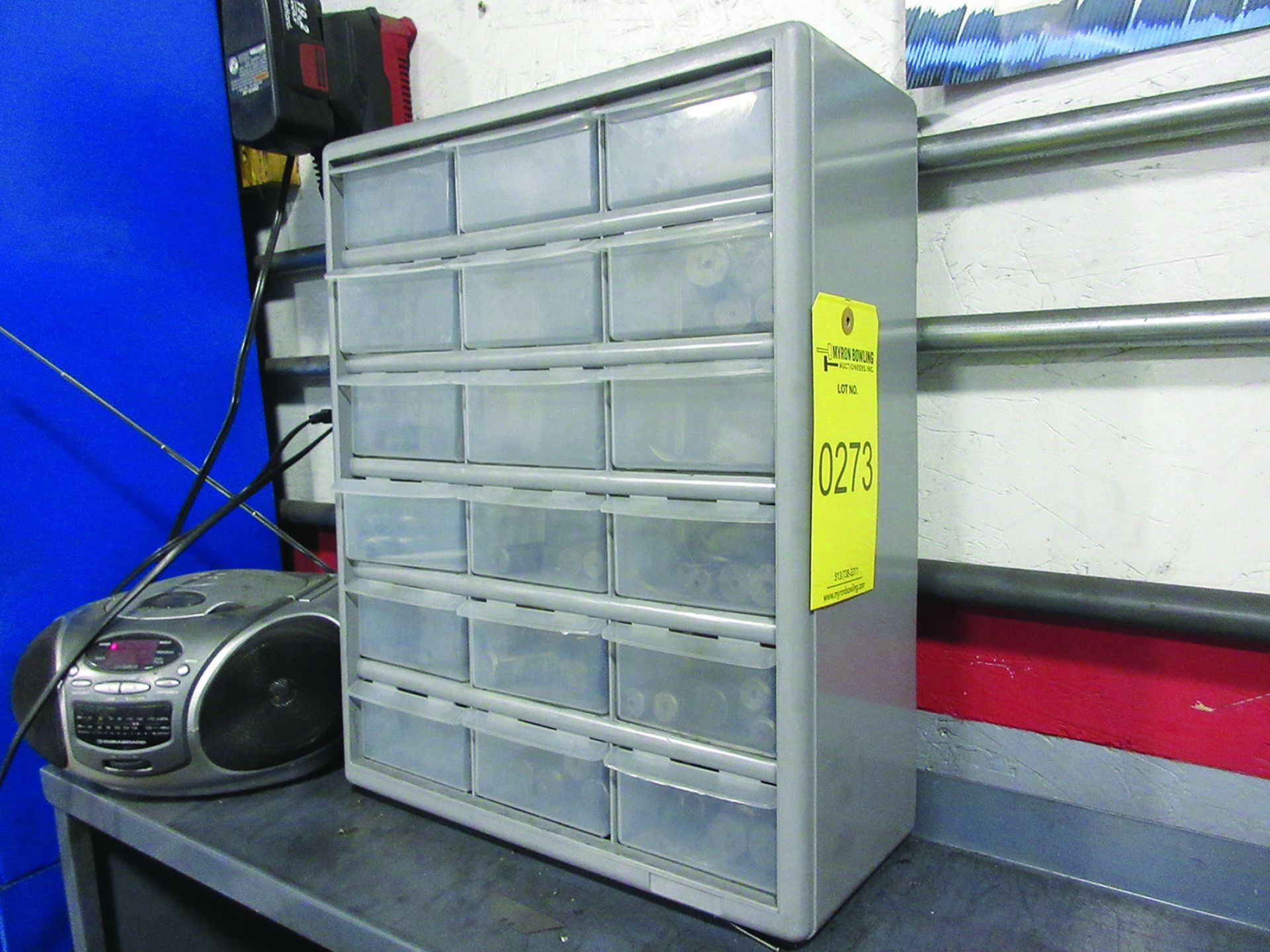 TOOL BIN WITH END MILLS