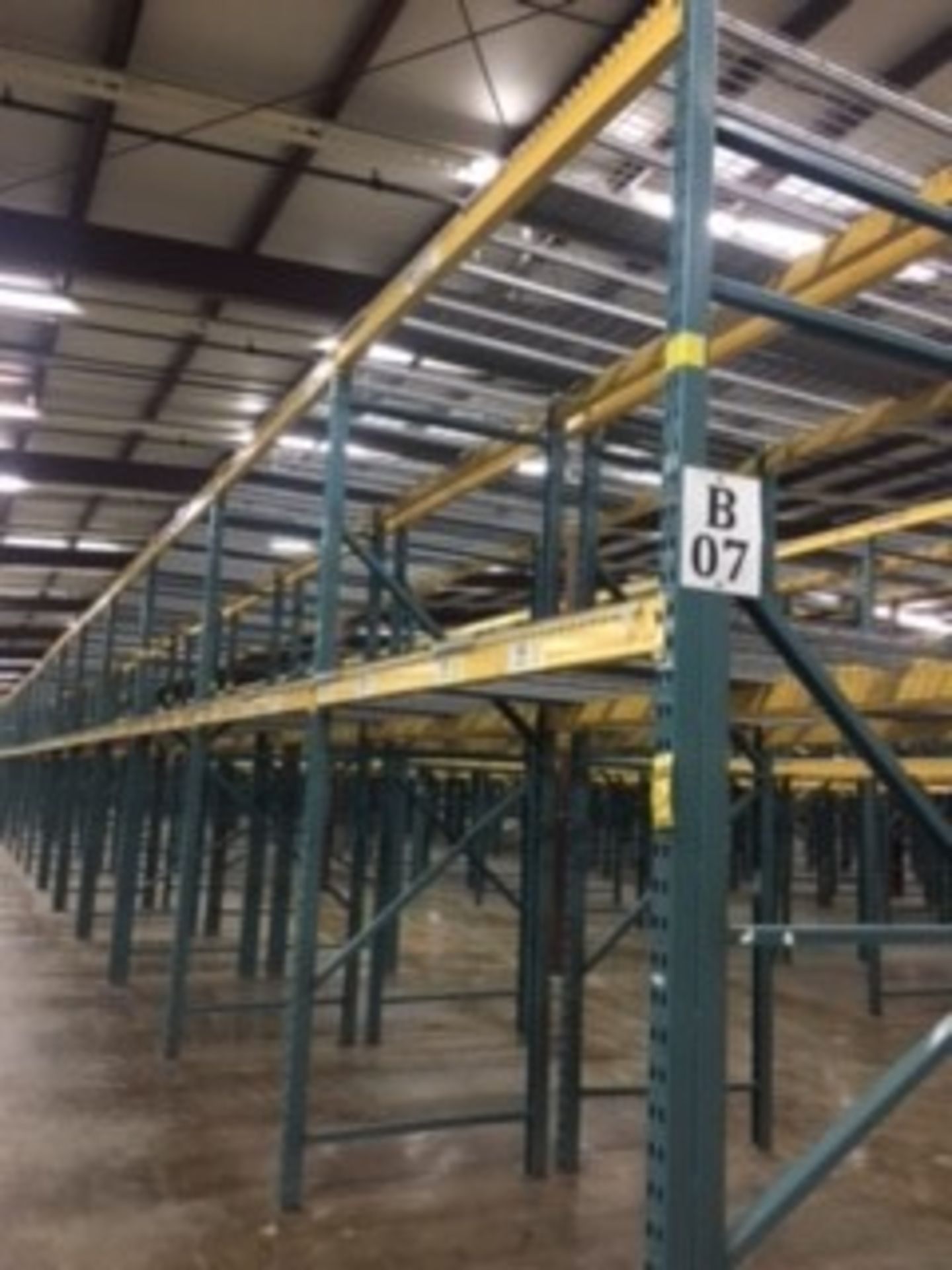 (25) SECTIONS OF UNARCO PALLET RACKING; CONSISTING OF (26) 144'' TALL X 48'' DEEP UPRIGHTS WITH 3" - Image 7 of 8