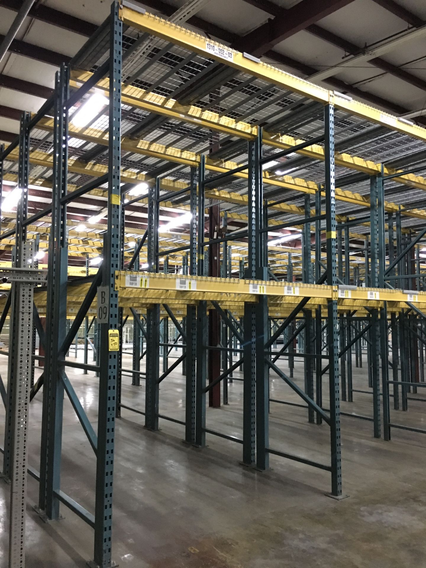 (50) SECTIONS OF UNARCO PALLET RACKING; CONSISTING OF (52) 168'' TALL X 48'' DEEP UPRIGHTS WITH 3" - Image 2 of 9