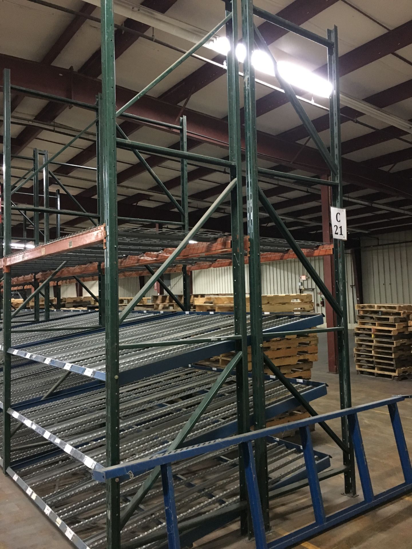 (17) SECTIONS OF PALLET RACKING CONSISTING OF; (36) 14' X 44'' UPRIGHTS, (48) TOTAL FLOW RACK SHELVE - Image 7 of 14