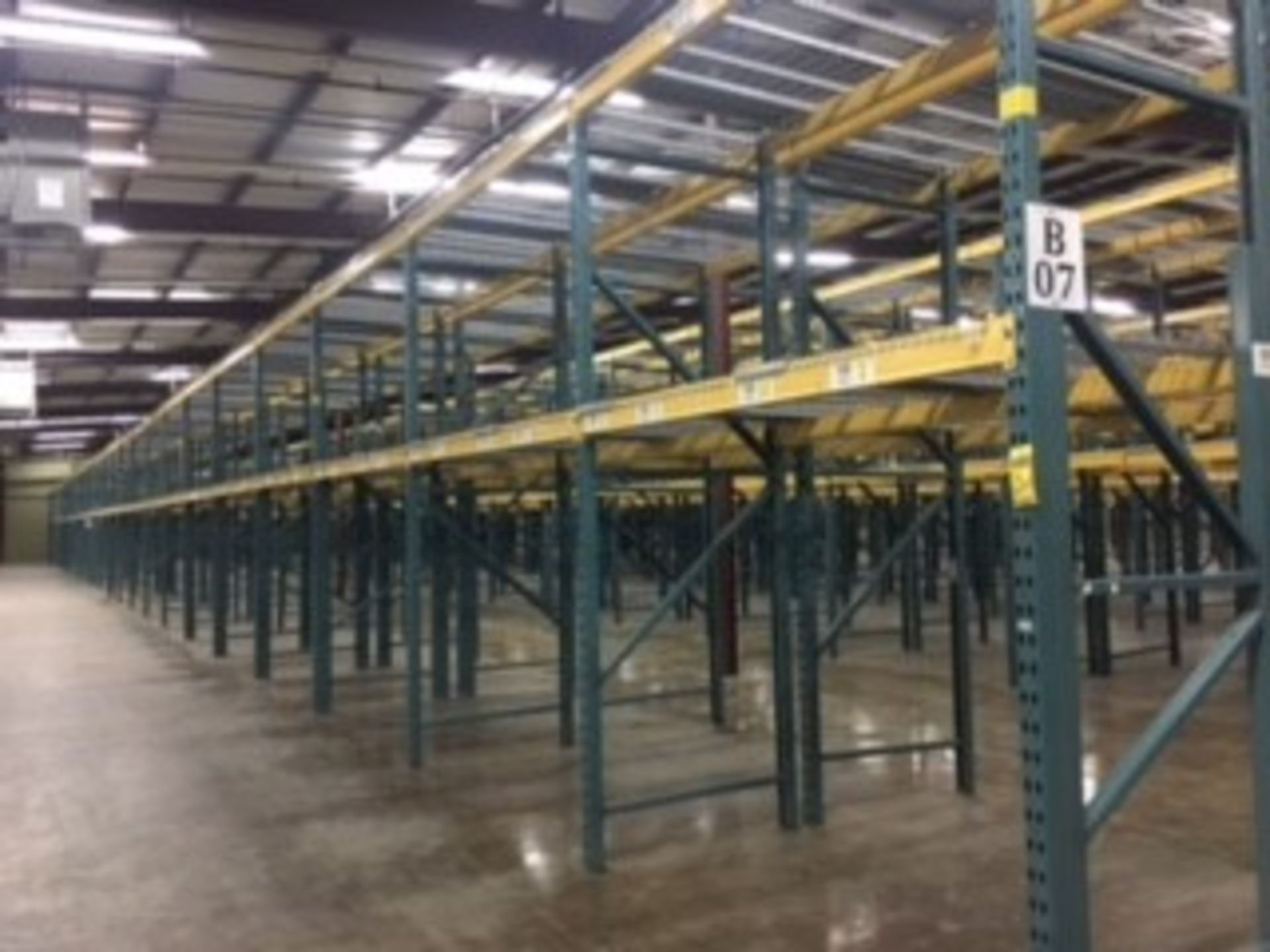 (25) SECTIONS OF UNARCO PALLET RACKING; CONSISTING OF (26) 144'' TALL X 48'' DEEP UPRIGHTS WITH 3" - Image 6 of 8