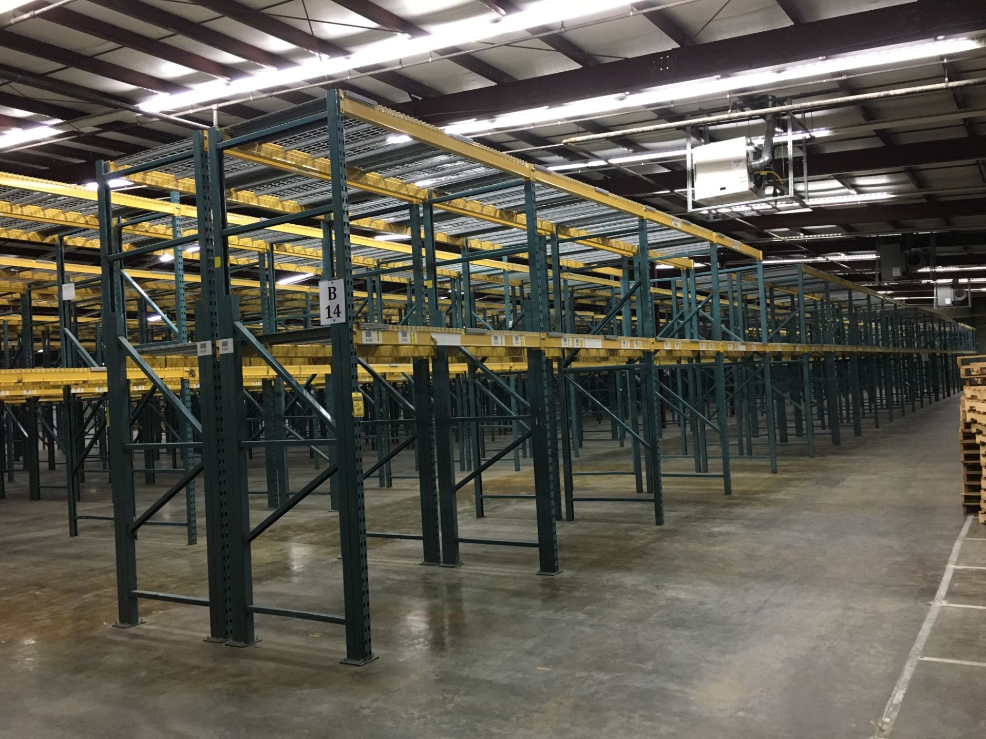 (25) SECTIONS OF UNARCO PALLET RACKING; CONSISTING OF (26) 144'' TALL X 48'' DEEP UPRIGHTS WITH 3"