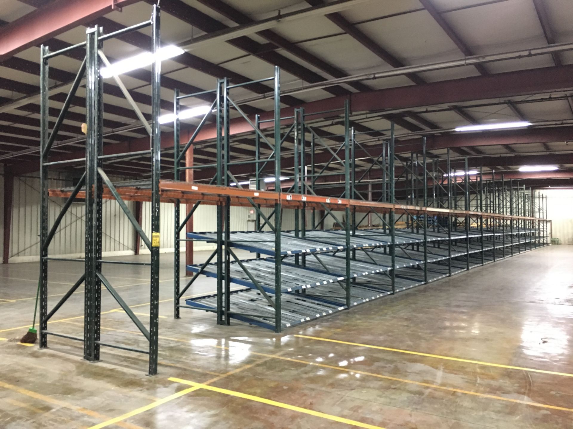 (17) SECTIONS OF PALLET RACKING CONSISTING OF; (36) 14' X 44'' UPRIGHTS, (48) TOTAL FLOW RACK SHELVE