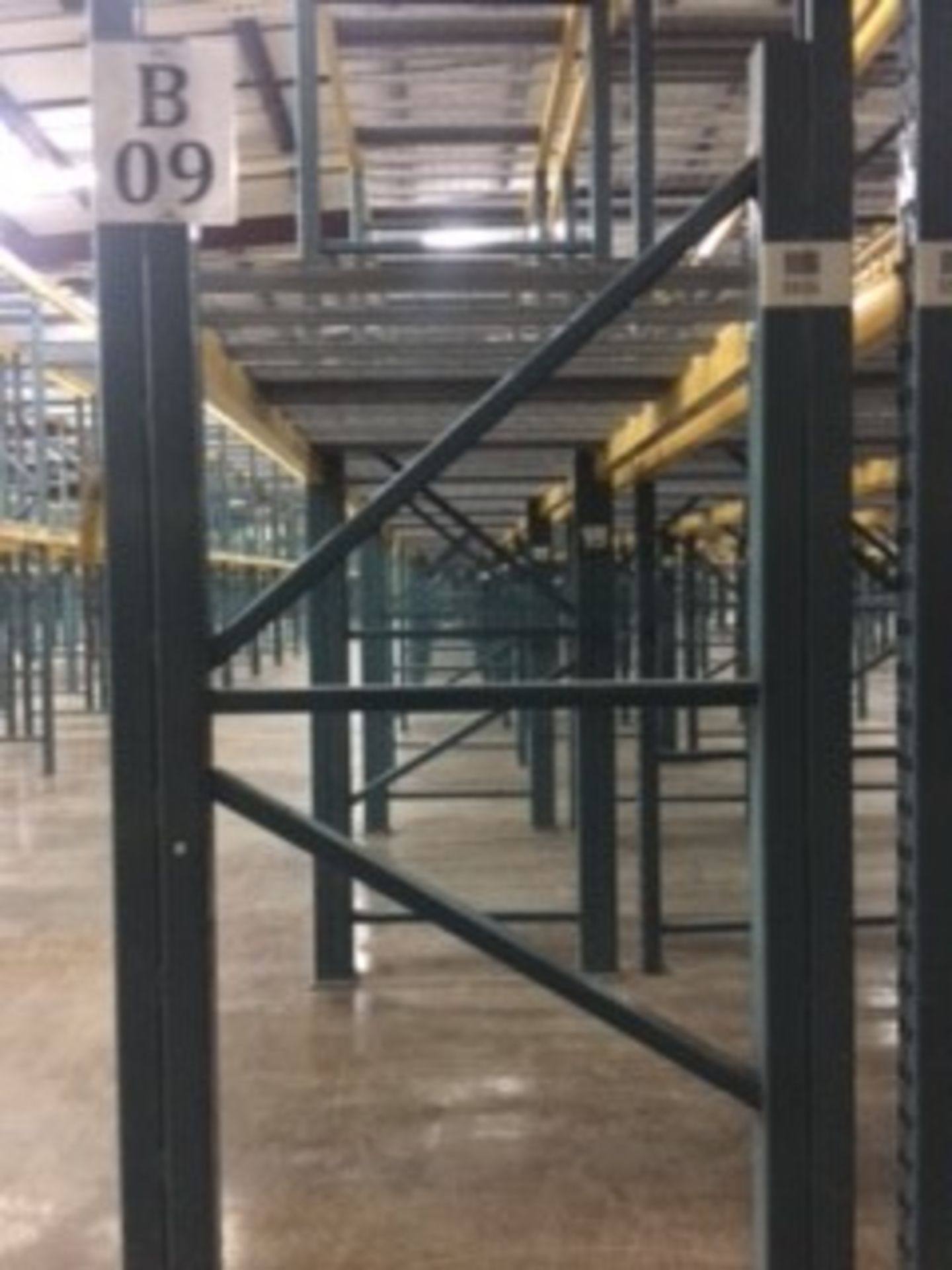 (50) SECTIONS OF UNARCO PALLET RACKING; CONSISTING OF (52) 168'' TALL X 48'' DEEP UPRIGHTS WITH 3" - Image 8 of 9