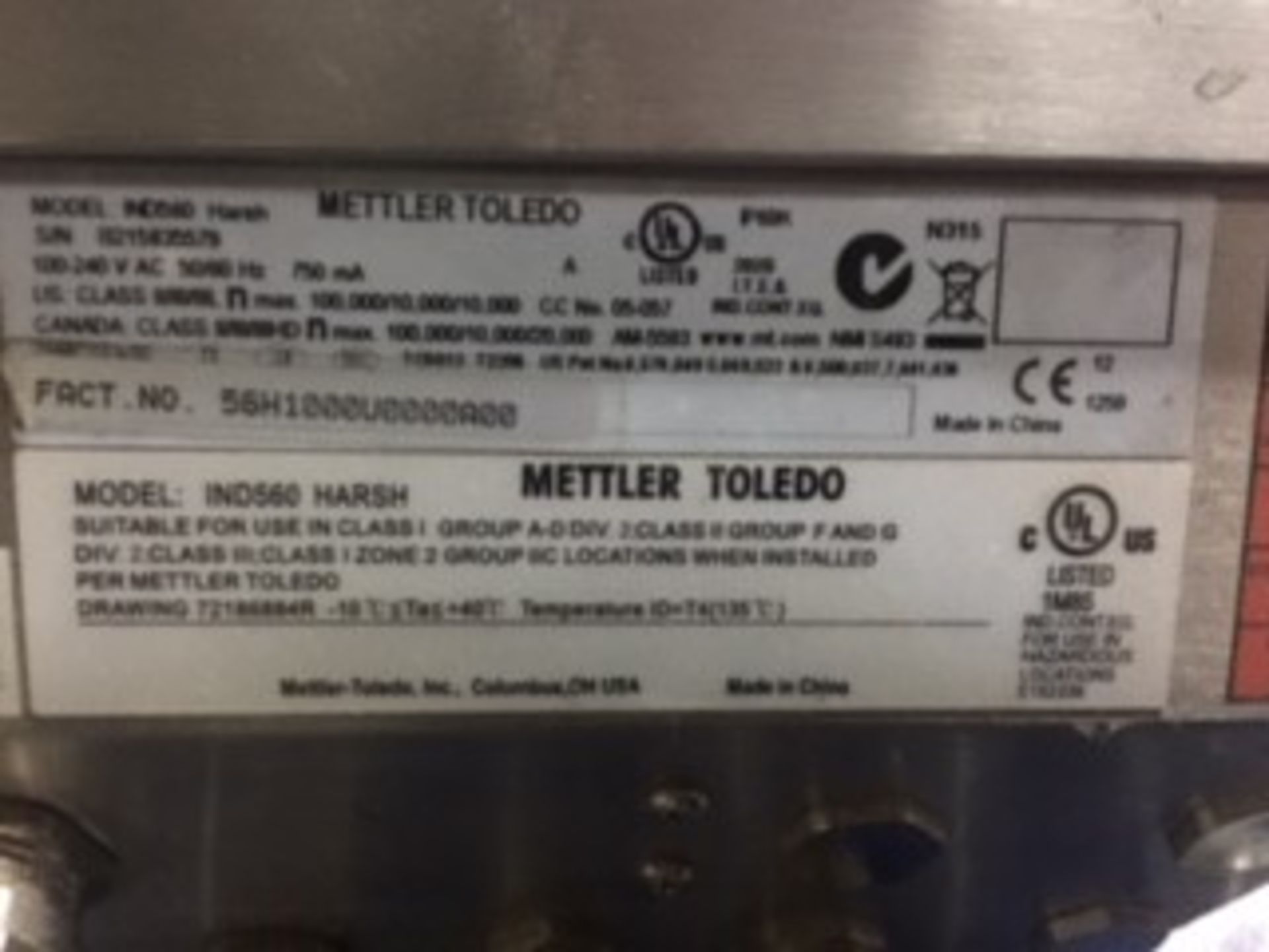 METTLER TOLEDO SCALE; MODEL IND560, S/N B2125-35579, 50/60 HZ - Image 3 of 3