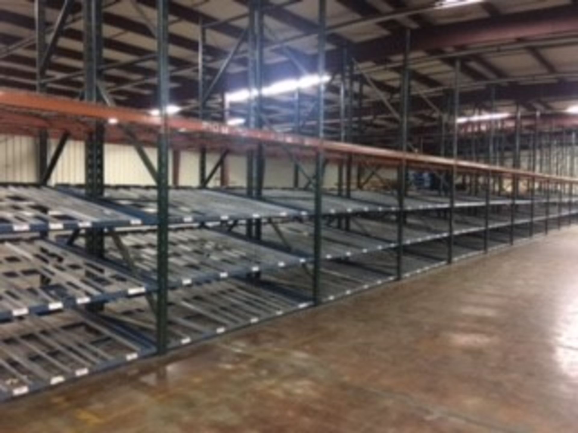 (17) SECTIONS OF PALLET RACKING CONSISTING OF; (36) 14' X 44'' UPRIGHTS, (48) TOTAL FLOW RACK SHELVE - Image 13 of 14