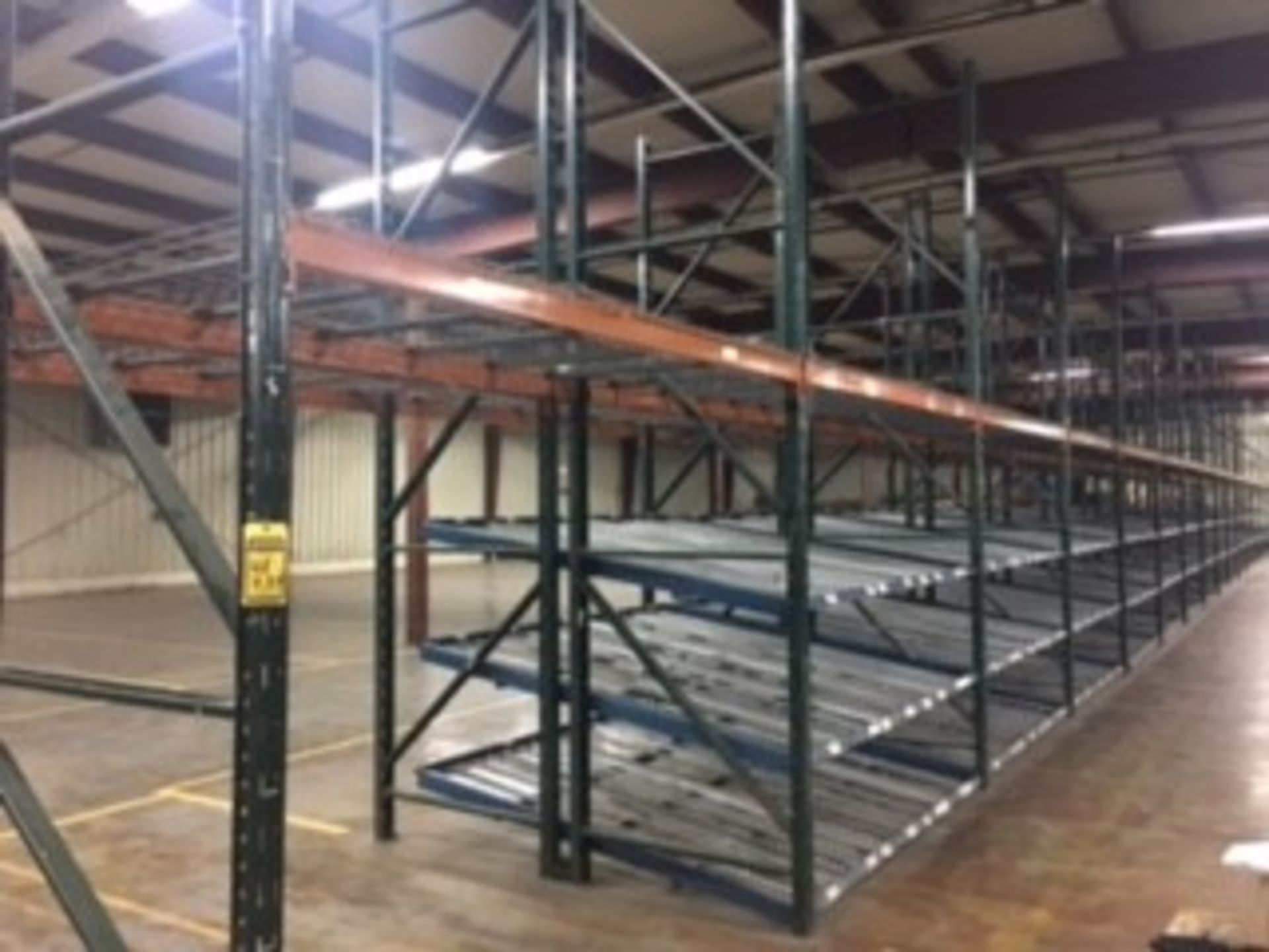 (17) SECTIONS OF PALLET RACKING CONSISTING OF; (36) 14' X 44'' UPRIGHTS, (48) TOTAL FLOW RACK SHELVE - Image 11 of 14
