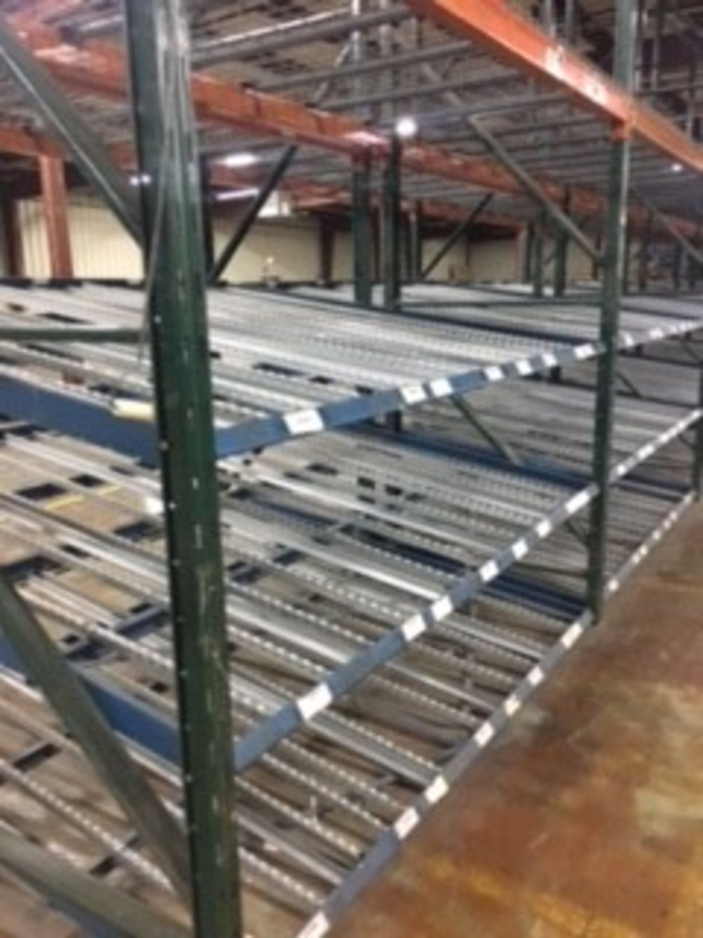 (17) SECTIONS OF PALLET RACKING CONSISTING OF; (36) 14' X 44'' UPRIGHTS, (48) TOTAL FLOW RACK SHELVE - Image 12 of 14