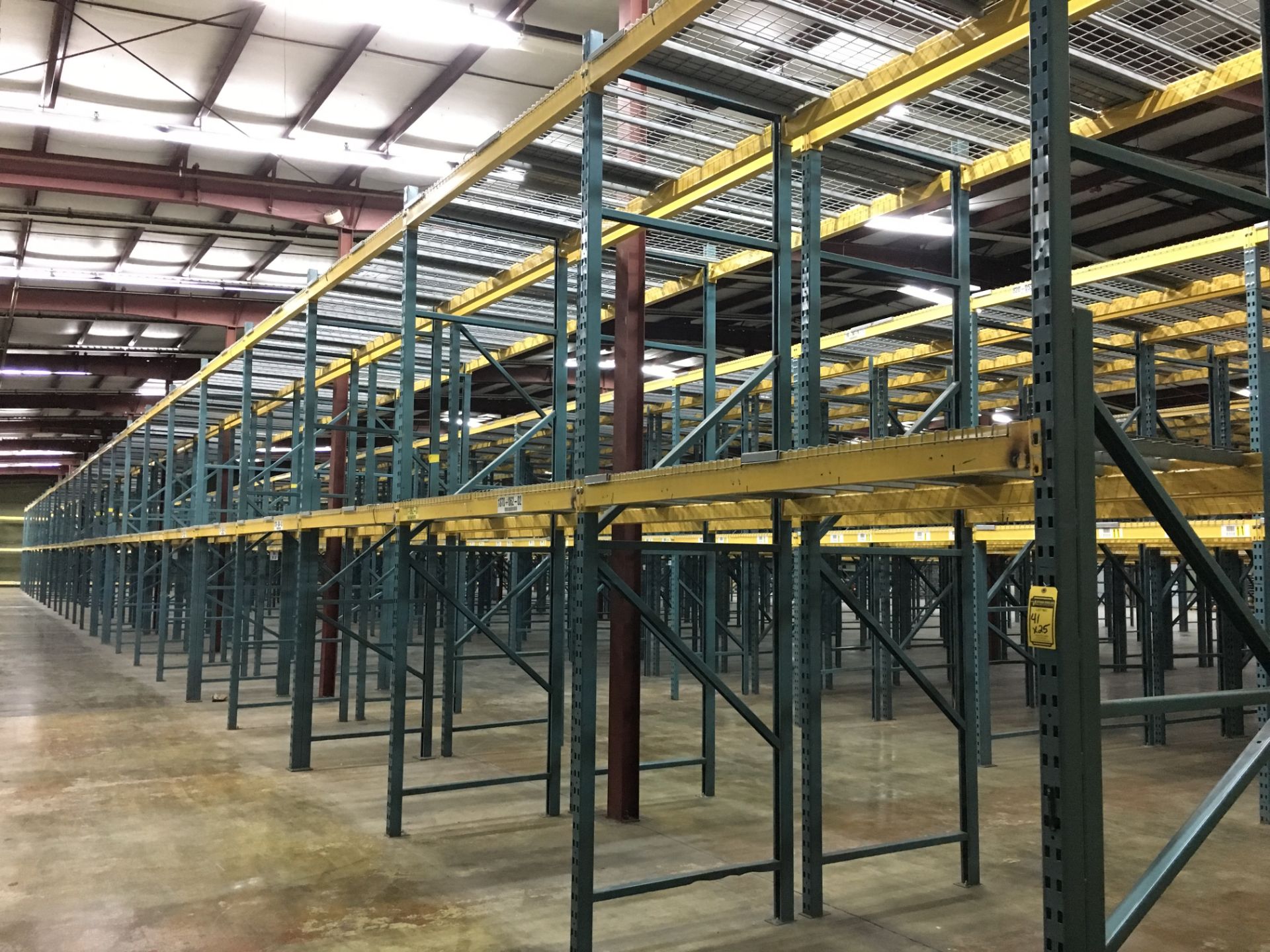 (25) SECTIONS OF UNARCO PALLET RACKING; CONSISTING OF (26) 168'' TALL X 48'' DEEP UPRIGHTS WITH 3"