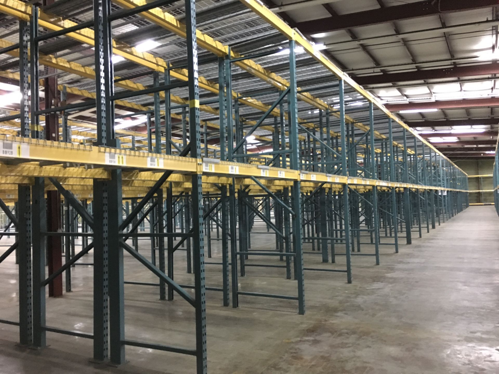 (50) SECTIONS OF UNARCO PALLET RACKING; CONSISTING OF (52) 168'' TALL X 48'' DEEP UPRIGHTS WITH 3"