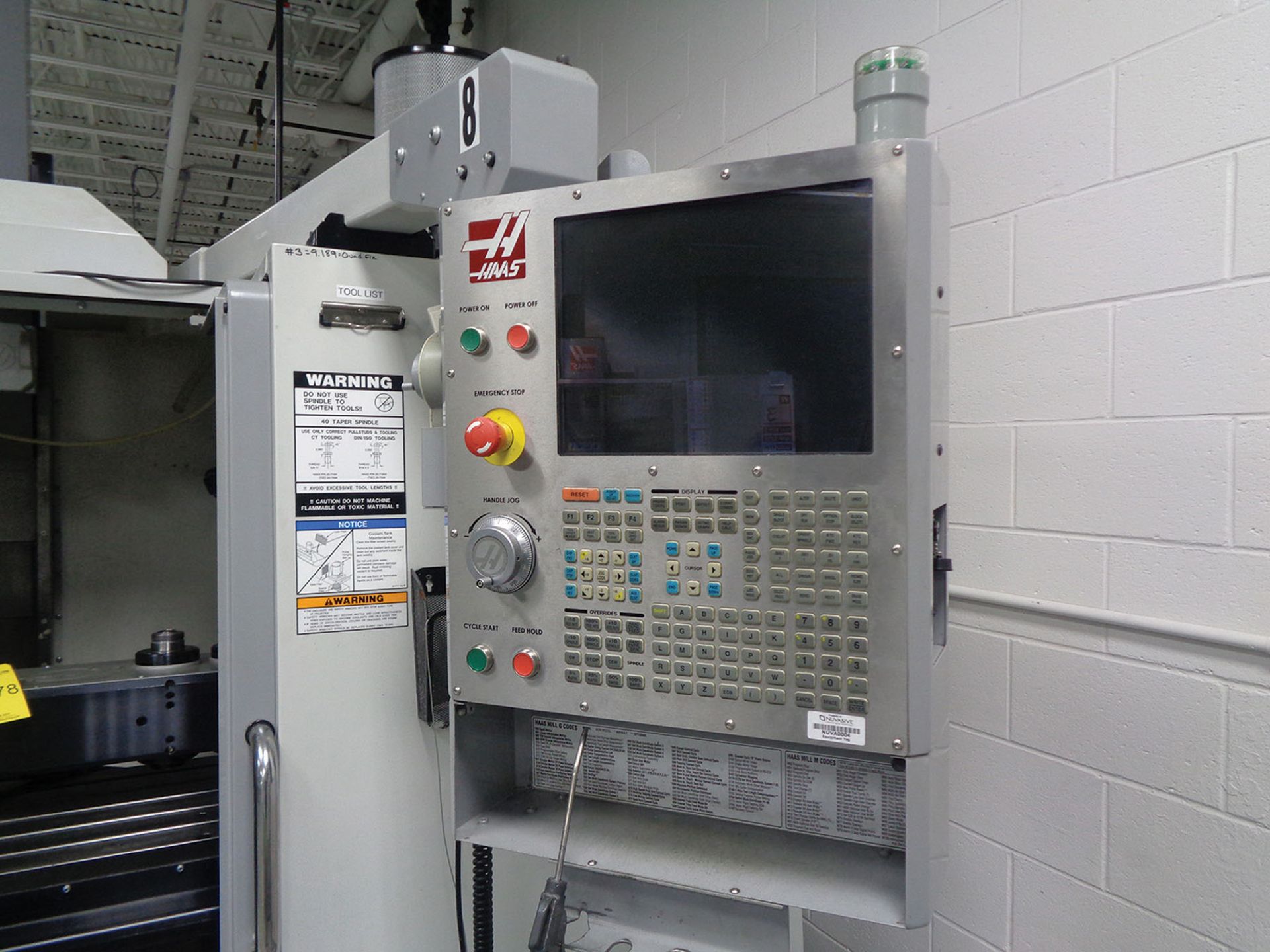 2007 HAAS VF-3B CNC VMC; S/N 1056617, TRAVELS X-40'', Y-20'', Z-25'', 20-TOOL ATC, 10,000 RPM, 20 - Image 7 of 7