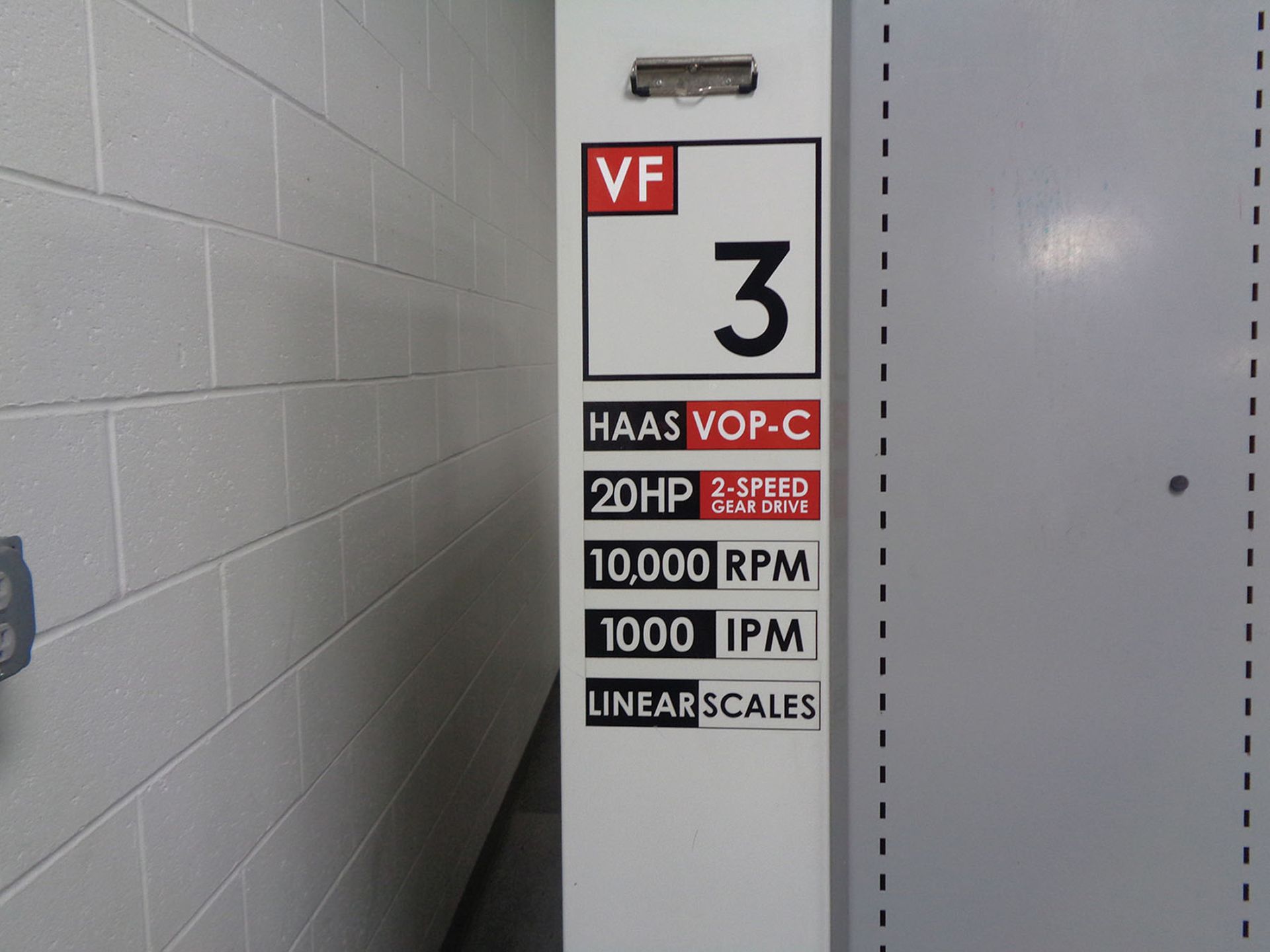 2004 HAAS VF-3B CNC VMC; S/N 38512, TRAVELS X-40'', 7-20'', Z-25'', 20-TOOL ATC, 10,000 RPM, 20 - Image 2 of 5