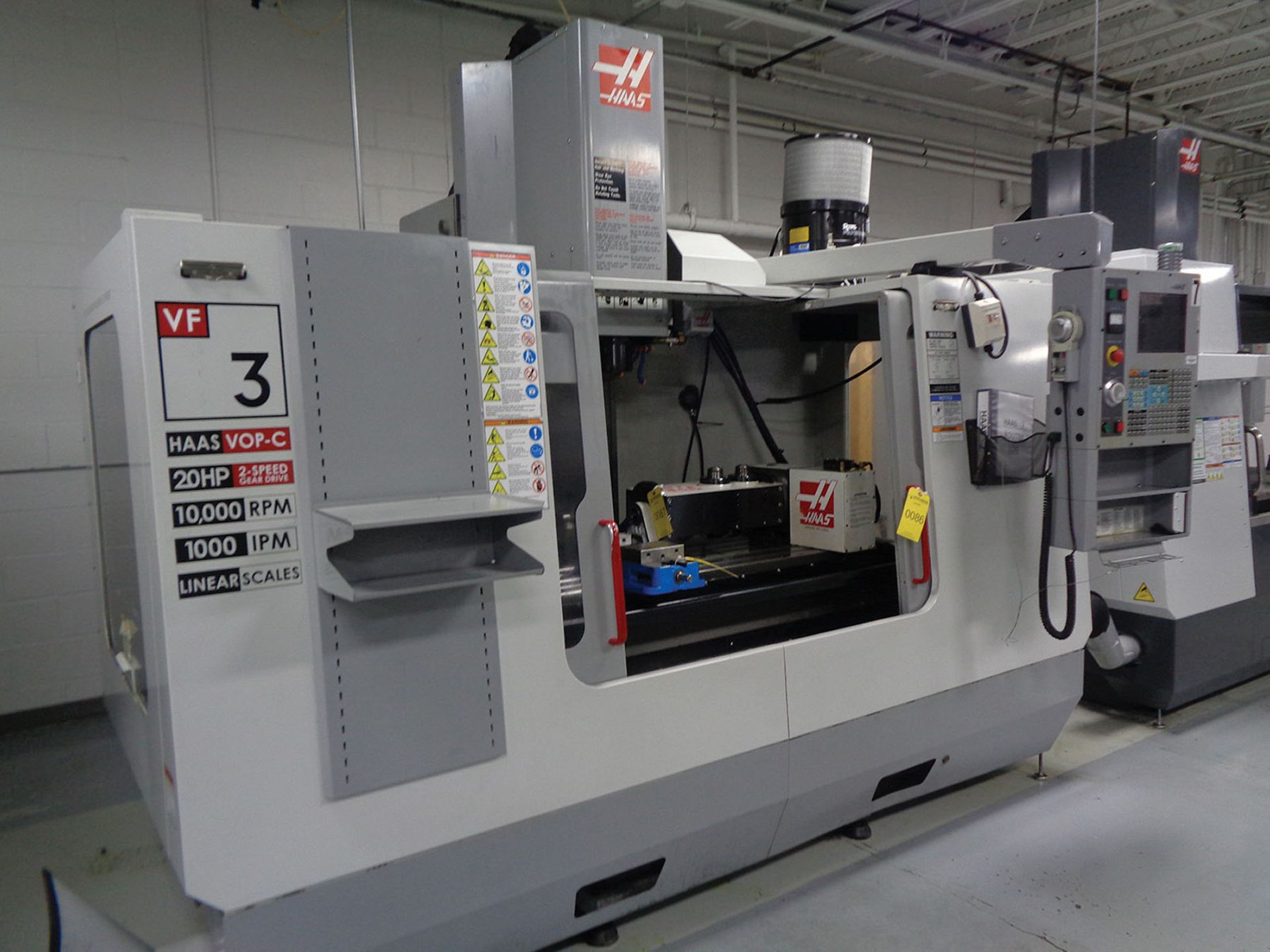 2004 HAAS VF-3B CNC VMC; S/N 38865, TRAVELS X-40'', Y-20'', Z-25'', 20-TOOL ATC, 10,000 RPM, 20