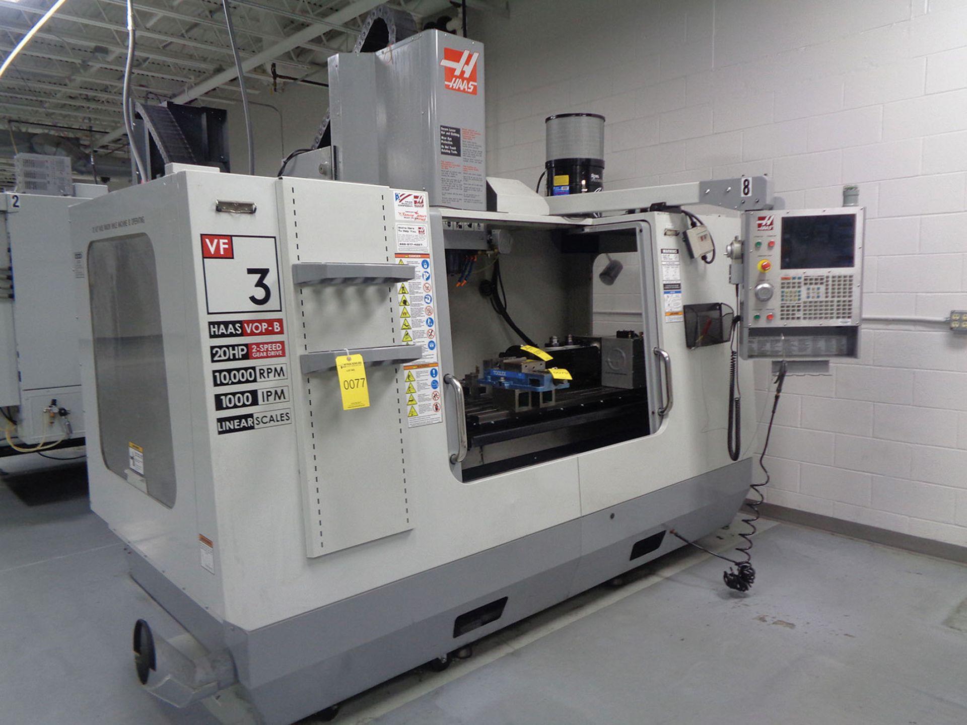 2007 HAAS VF-3B CNC VMC; S/N 1056617, TRAVELS X-40'', Y-20'', Z-25'', 20-TOOL ATC, 10,000 RPM, 20