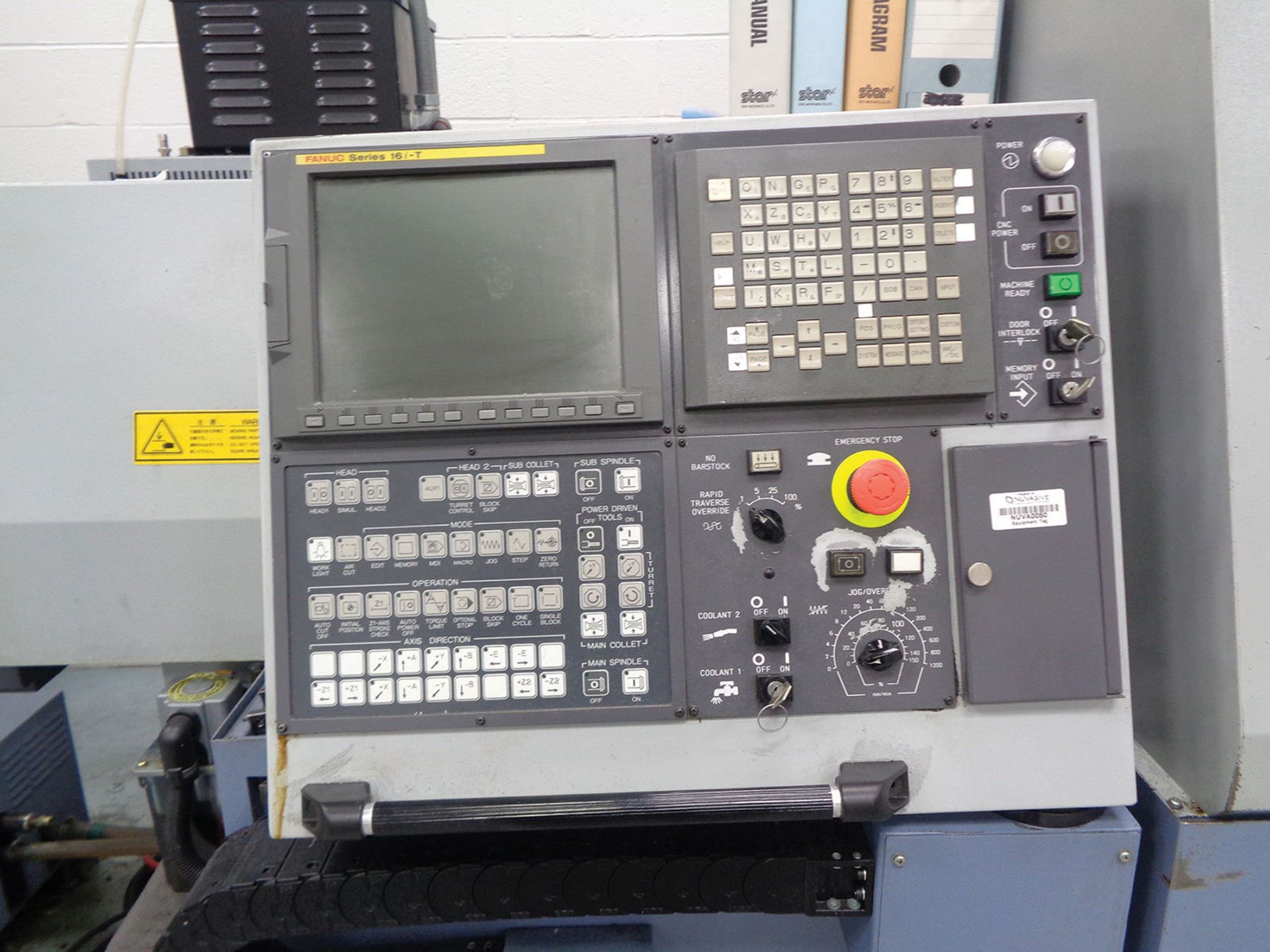 STAR SV-12 9-AXIS SWISS TYPE AUTOMATIC CNC LATHE; TYPE 450, S/N 0122, FANUC 161TB CONTROL, SUB- - Image 5 of 5