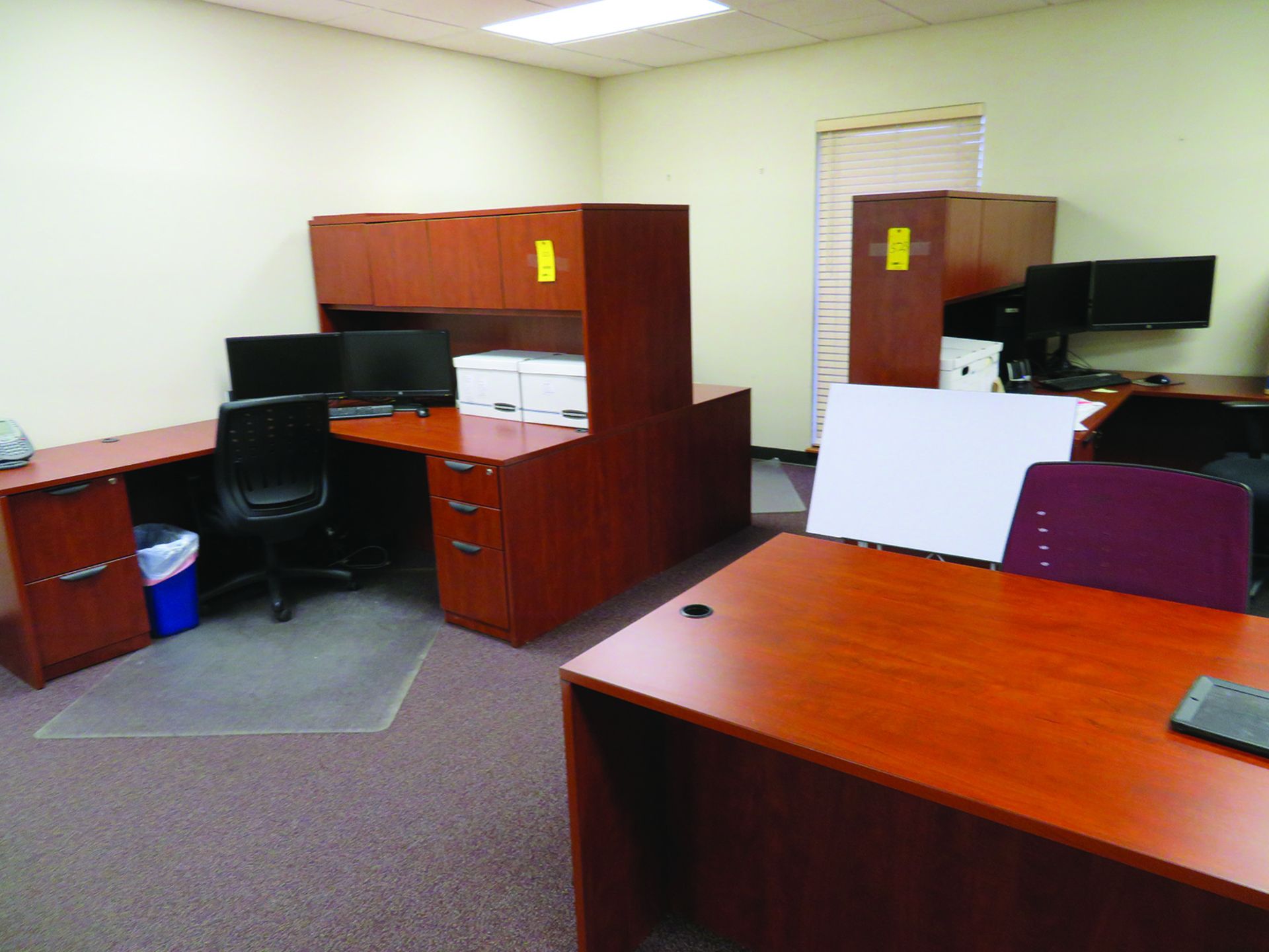 LOT: (6) DESKS, (6) CHAIRS, WHITE BOARDS