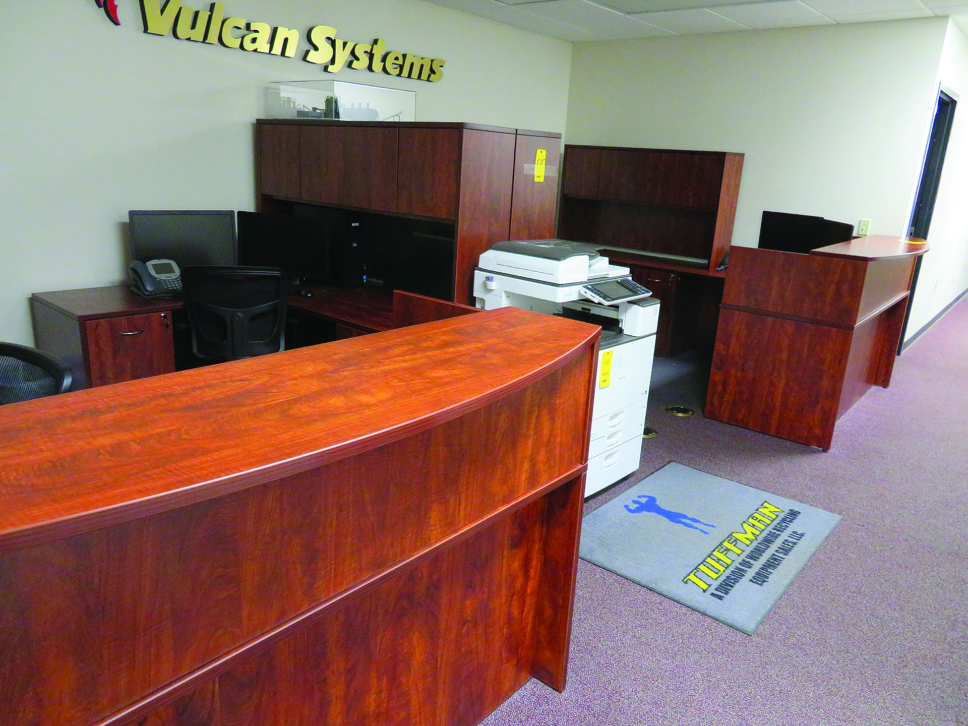 LOT: (2) RECEPTION DESKS, CABINETS, (2) DESKS, (4) CHAIRS - Image 2 of 2